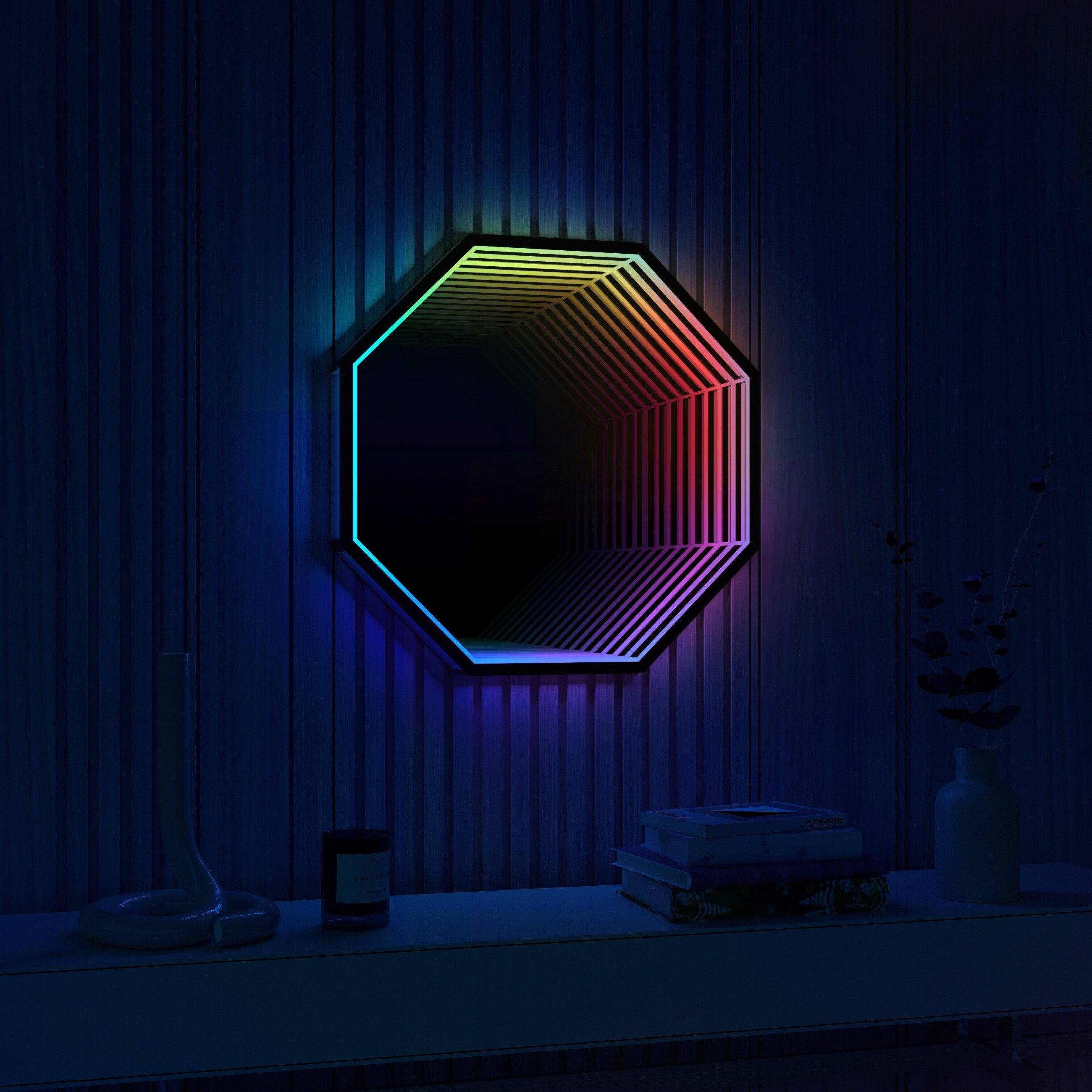 3D Octagon Mirror Light Ciel Home