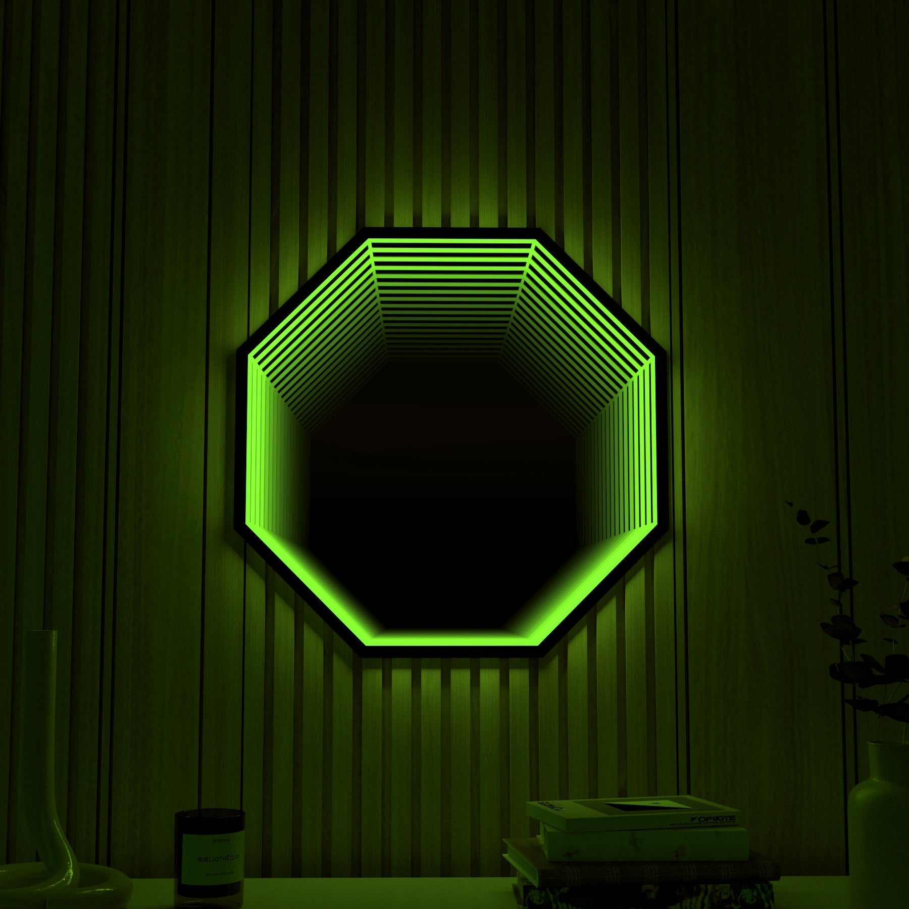 3D Octagon Mirror Light Ciel Home