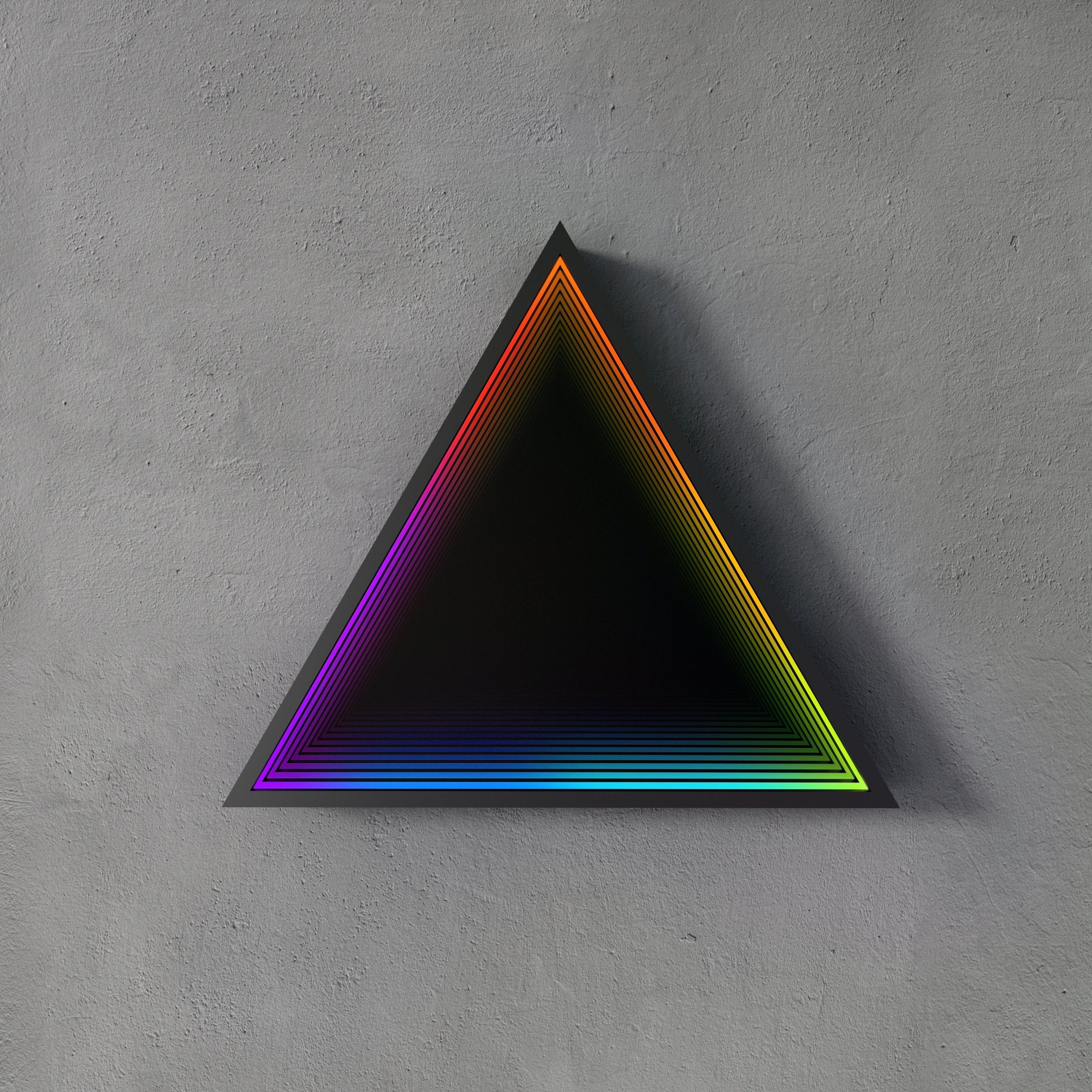 3D Triangle Mirror Light Ciel Home