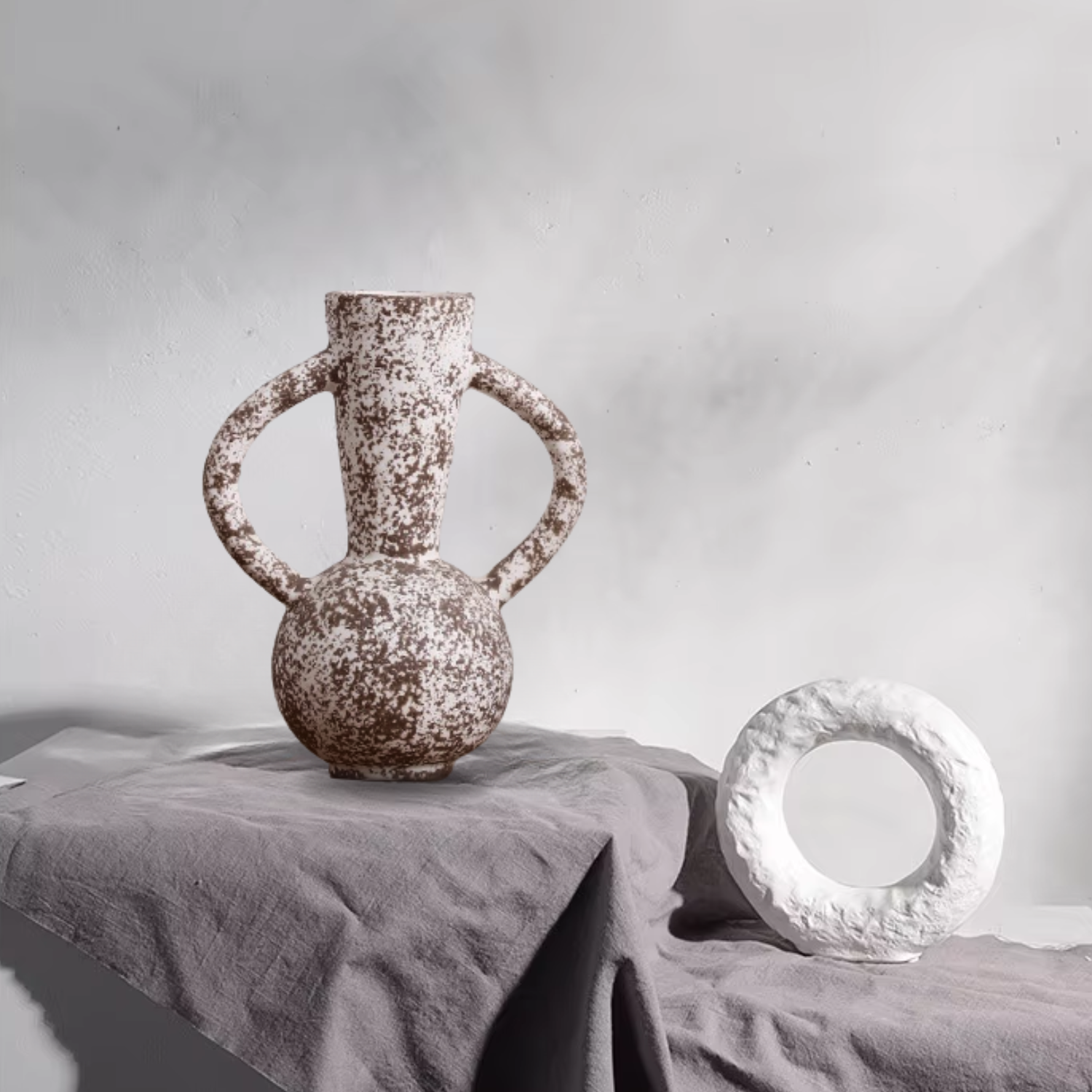 Ceramic Vase and Deco Figure Set – 2 Piece Set Ciel Home