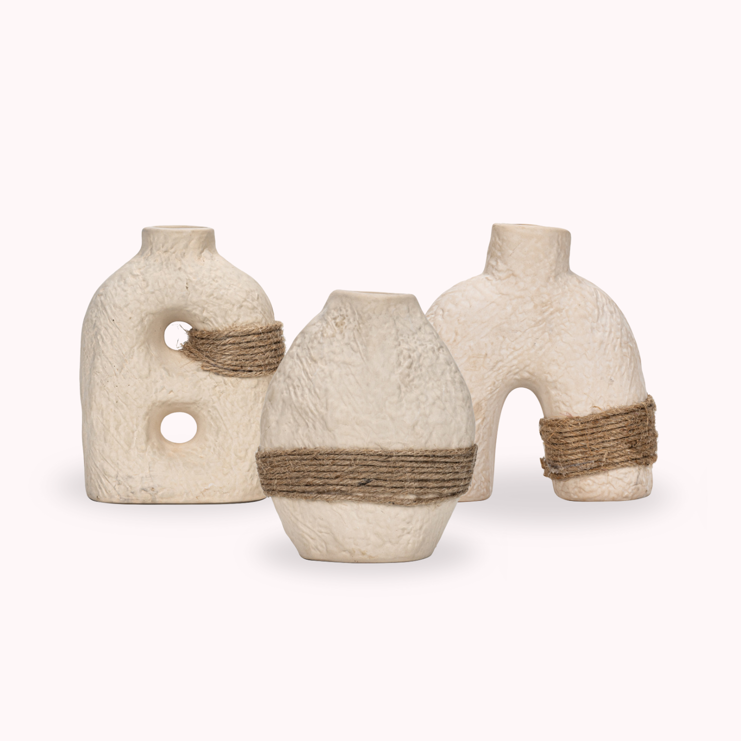Set of 3 Eco Terra Ceramic Vases Ciel Home