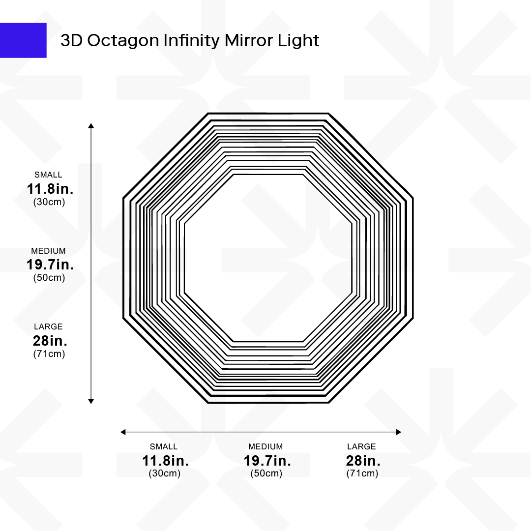 3D Octagon Mirror Light Ciel Home