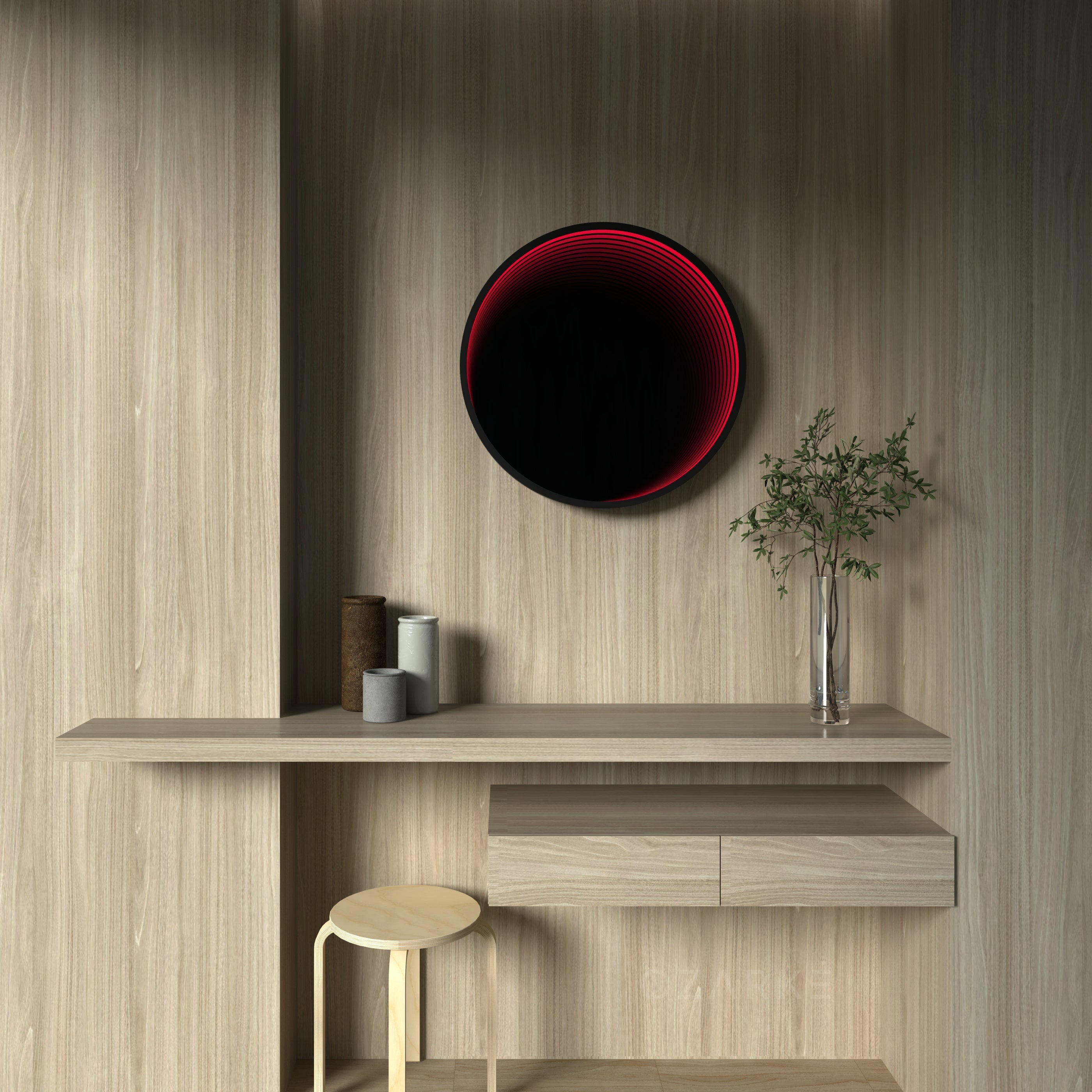 3D Circle Mirror Light Ciel Home