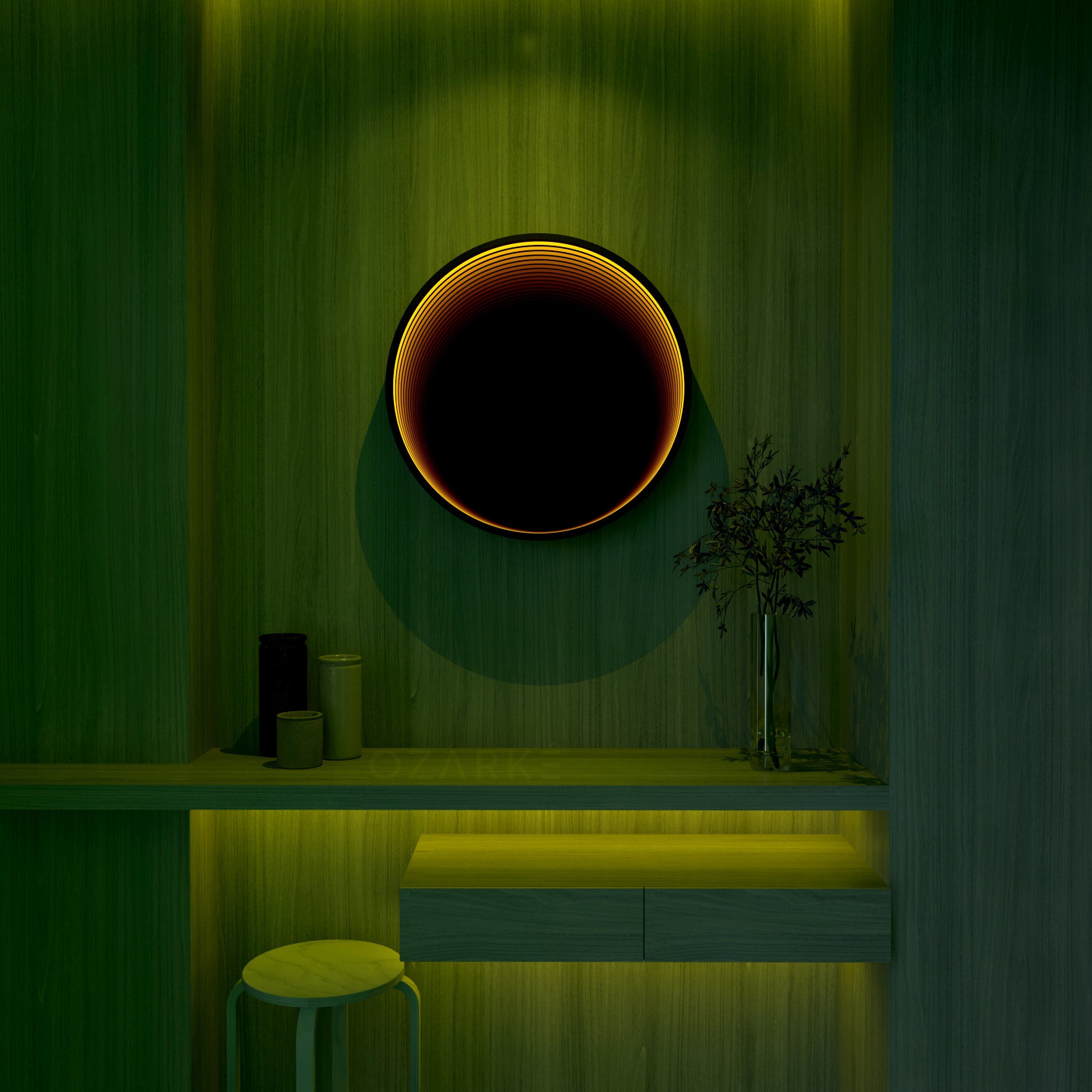 3D Circle Mirror Light Ciel Home