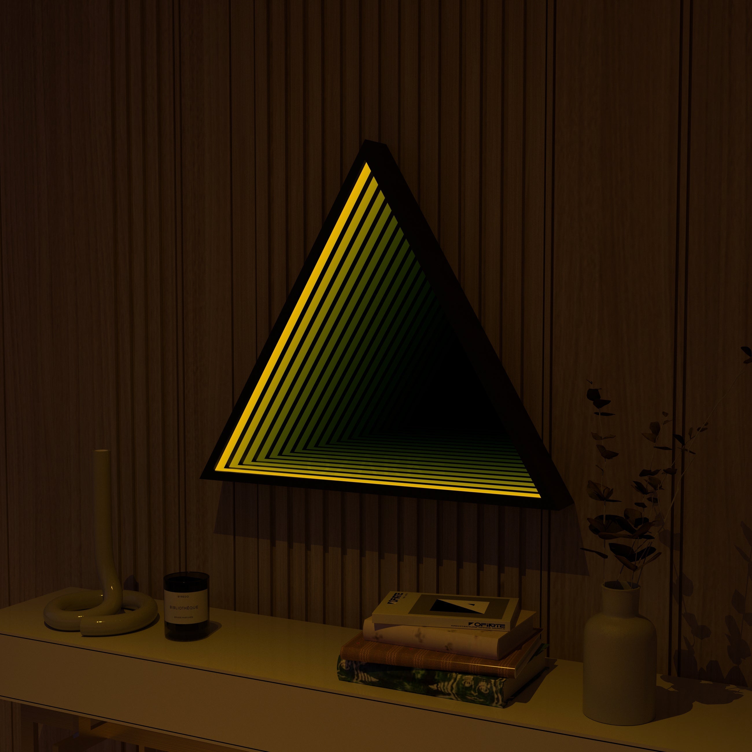 3D Triangle Mirror Light Ciel Home