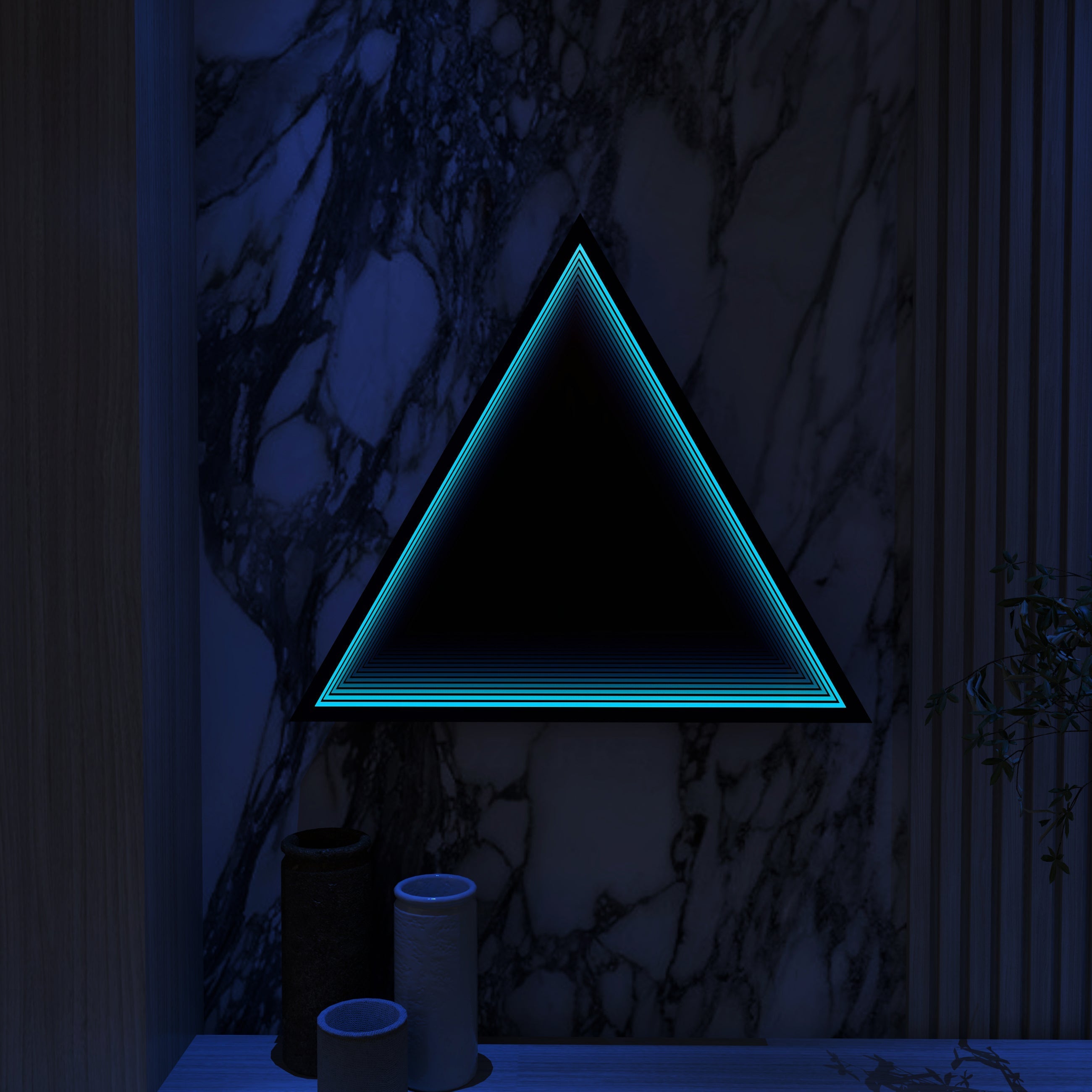 3D Triangle Mirror Light Ciel Home