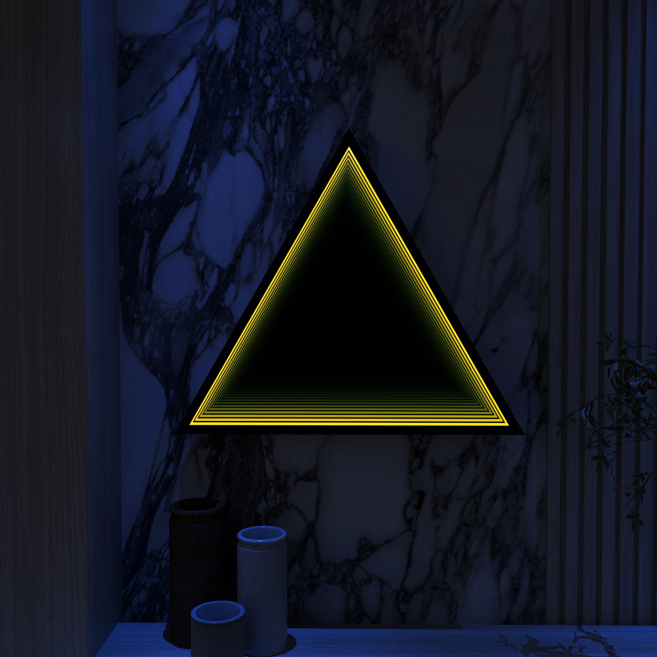 3D Triangle Mirror Light Ciel Home