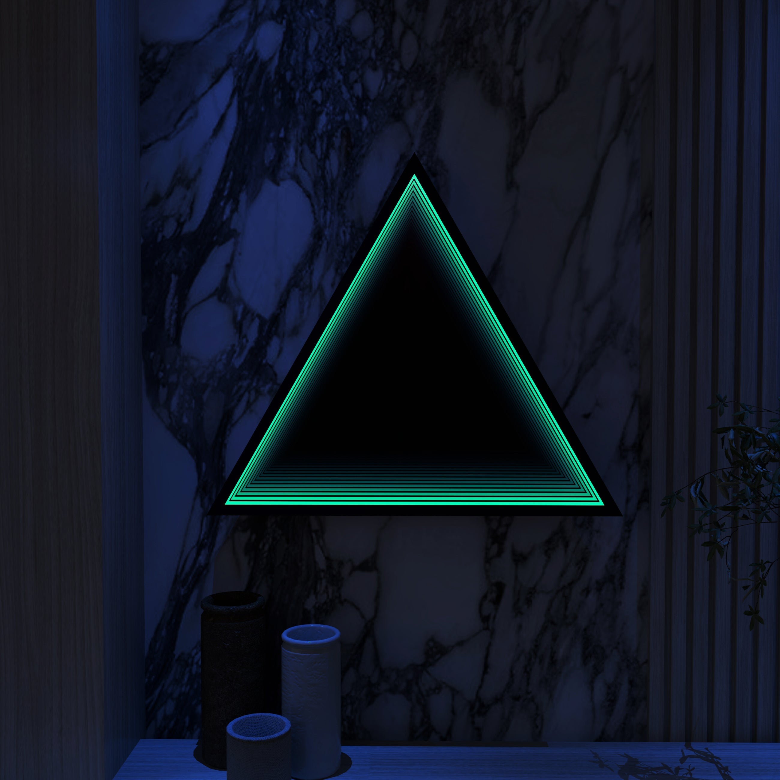 3D Triangle Mirror Light Ciel Home