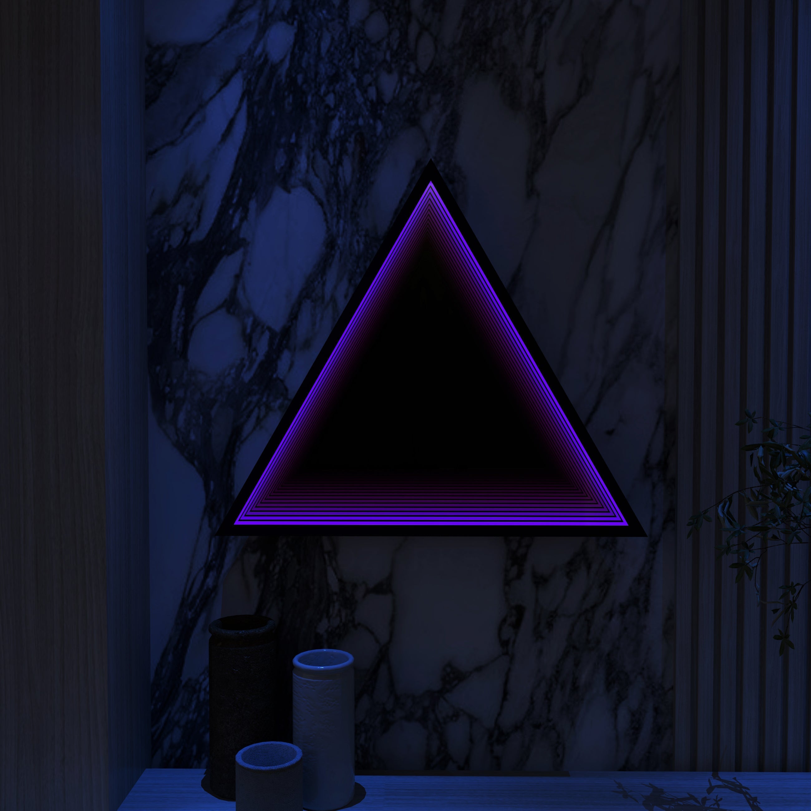 3D Triangle Mirror Light Ciel Home