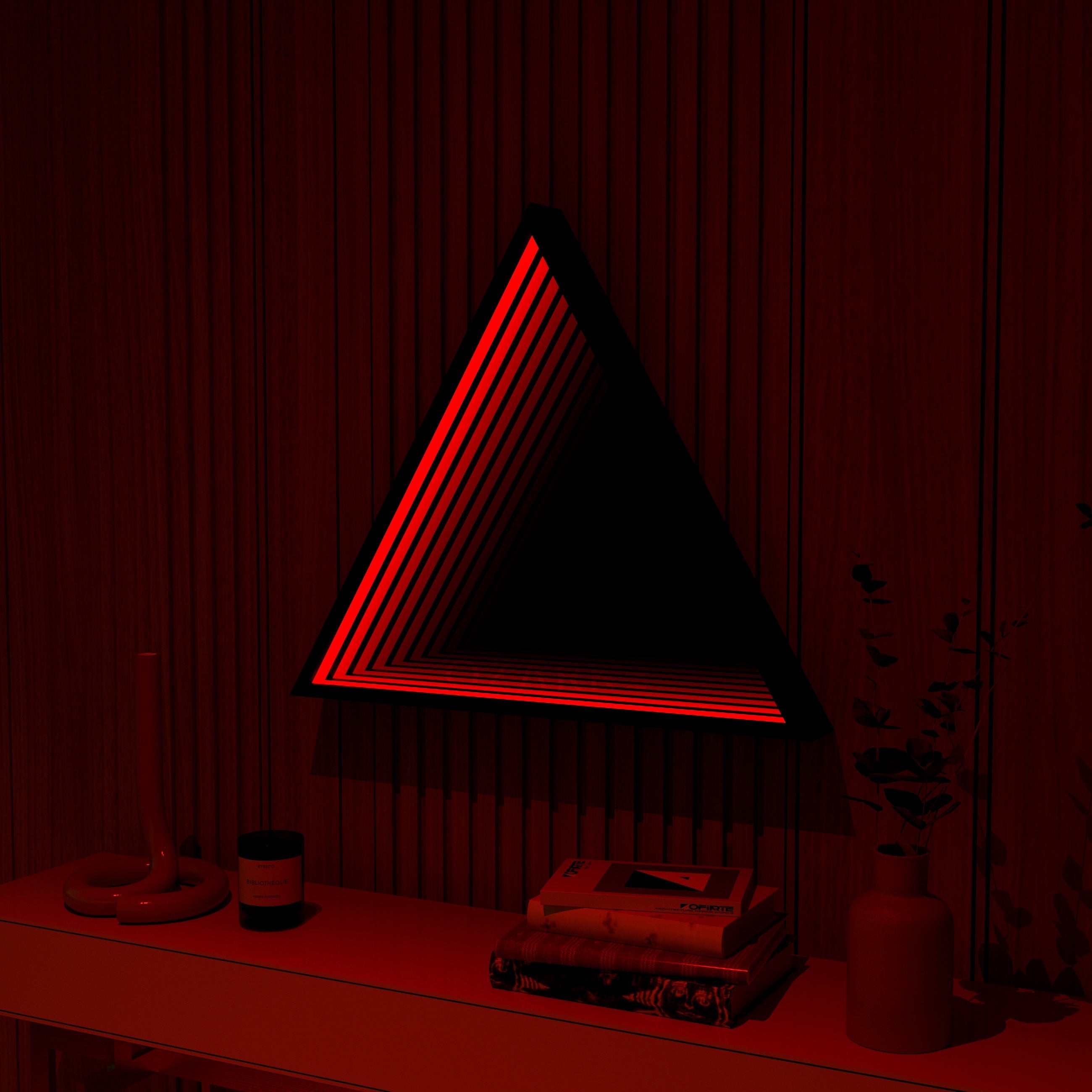 3D Triangle Mirror Light Ciel Home