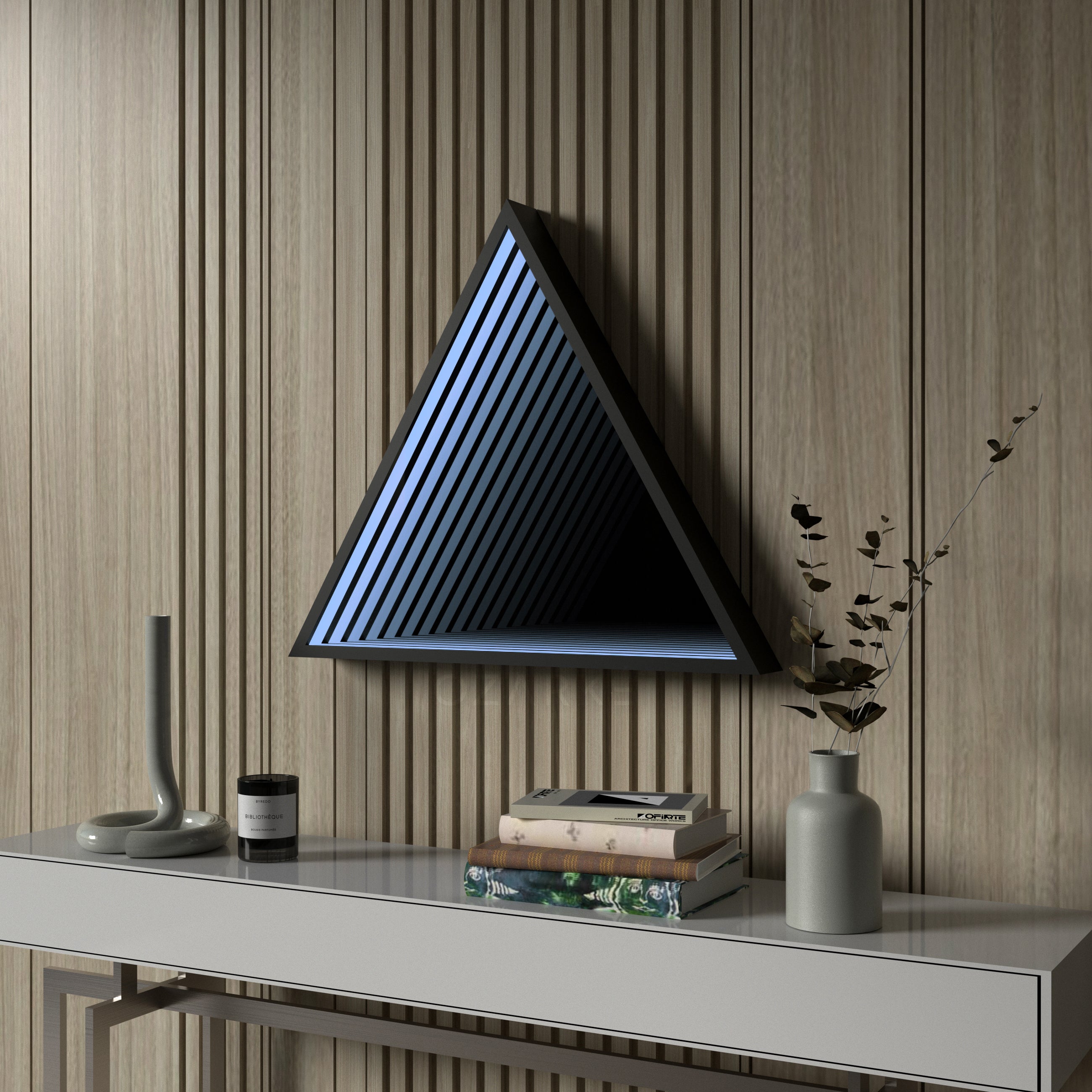 3D Triangle Mirror Light Ciel Home