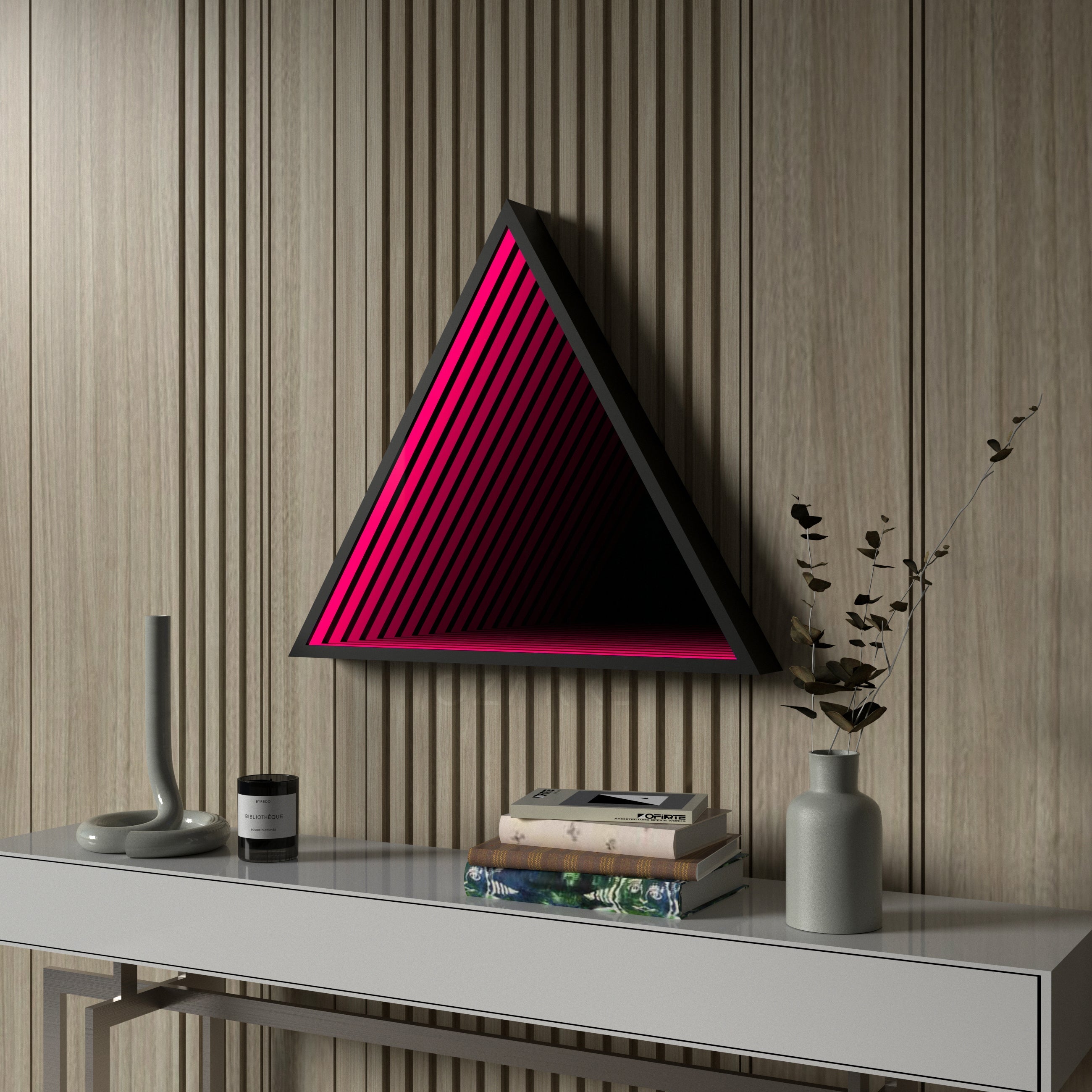 3D Triangle Mirror Light Ciel Home