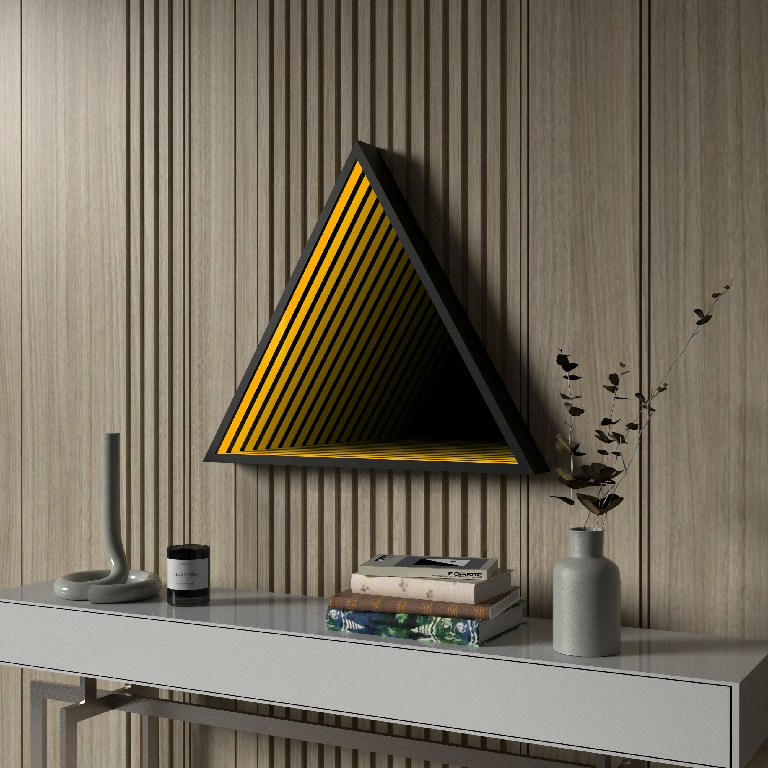 3D Triangle Mirror Light Ciel Home