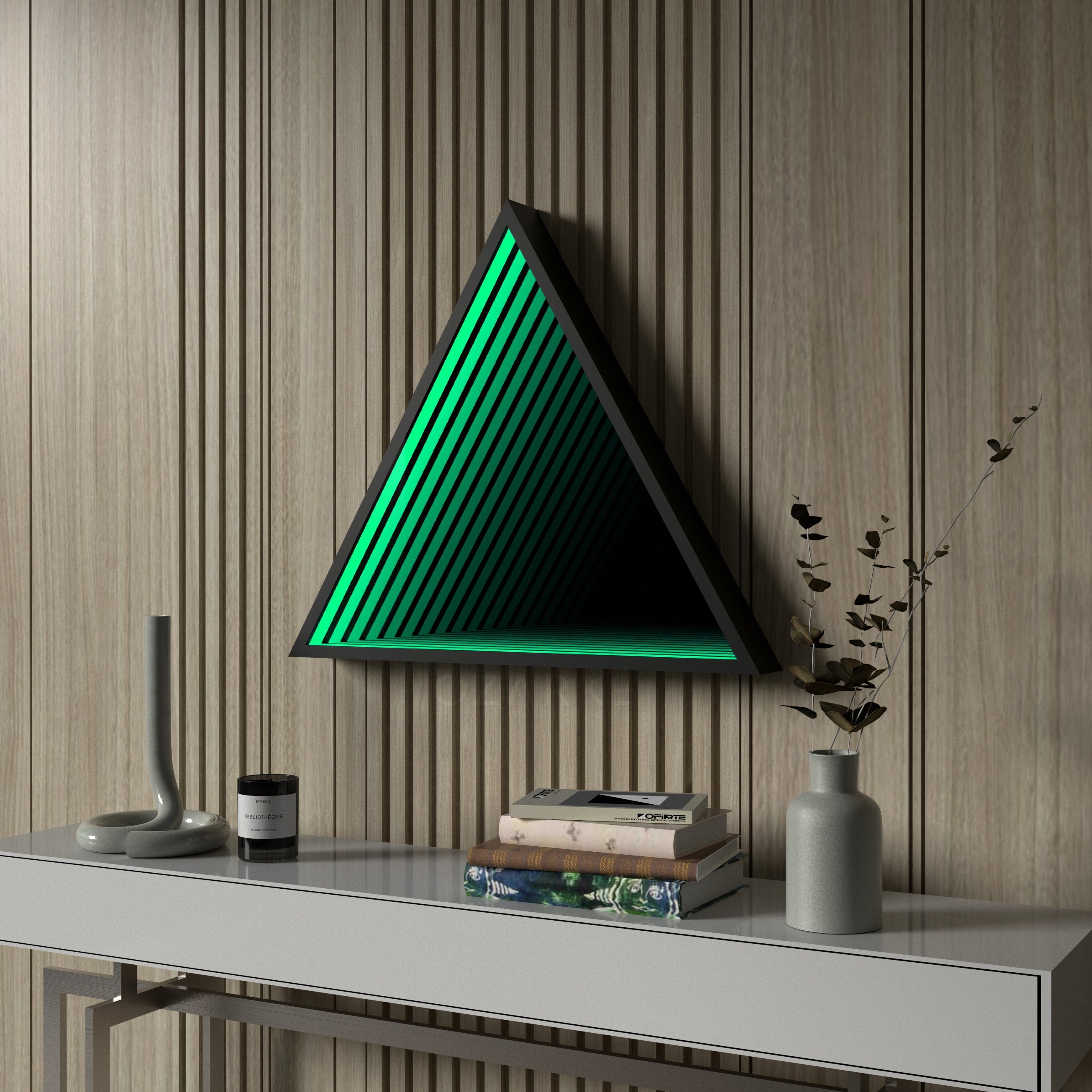 3D Triangle Mirror Light Ciel Home