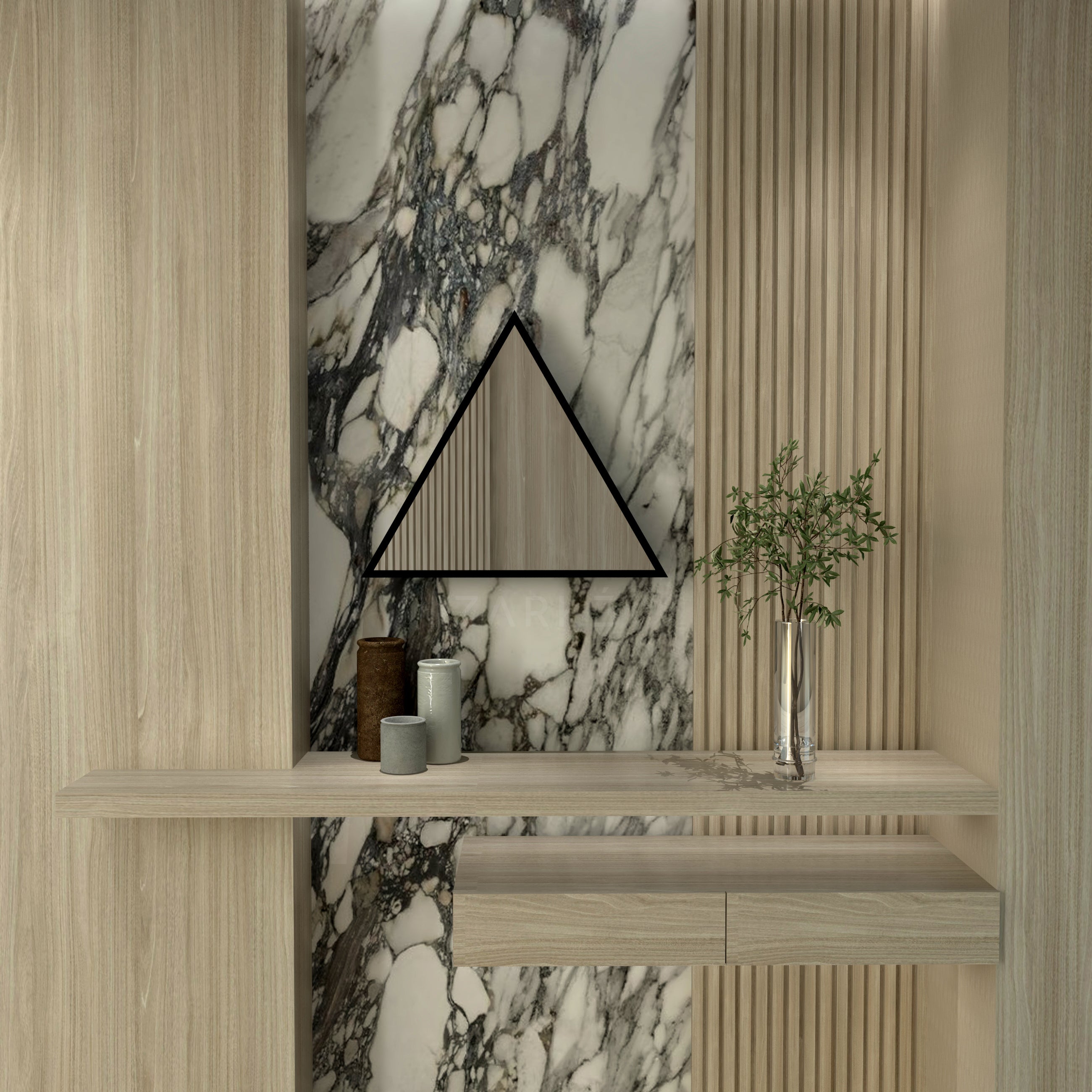 3D Triangle Mirror Light Ciel Home