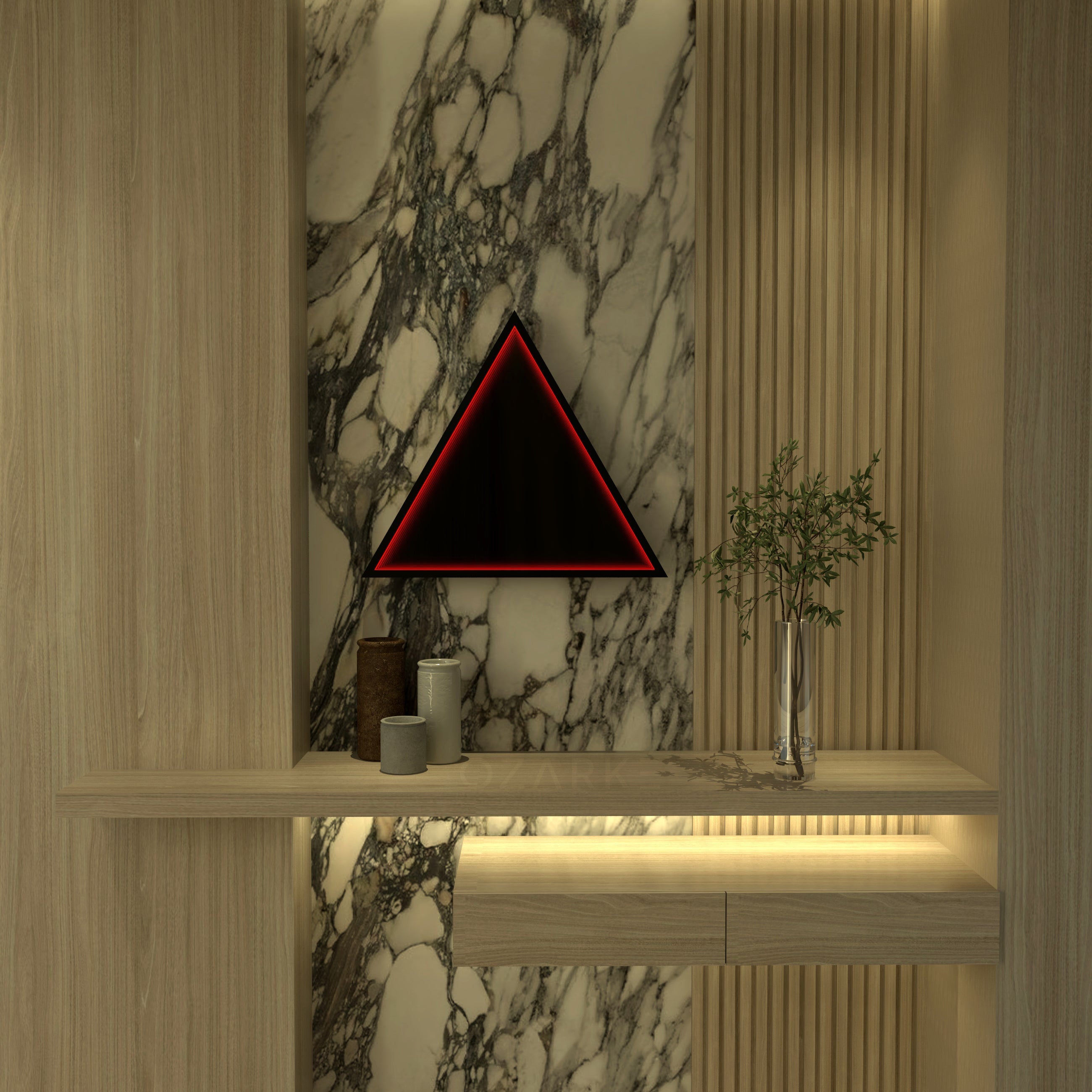 3D Triangle Mirror Light Ciel Home