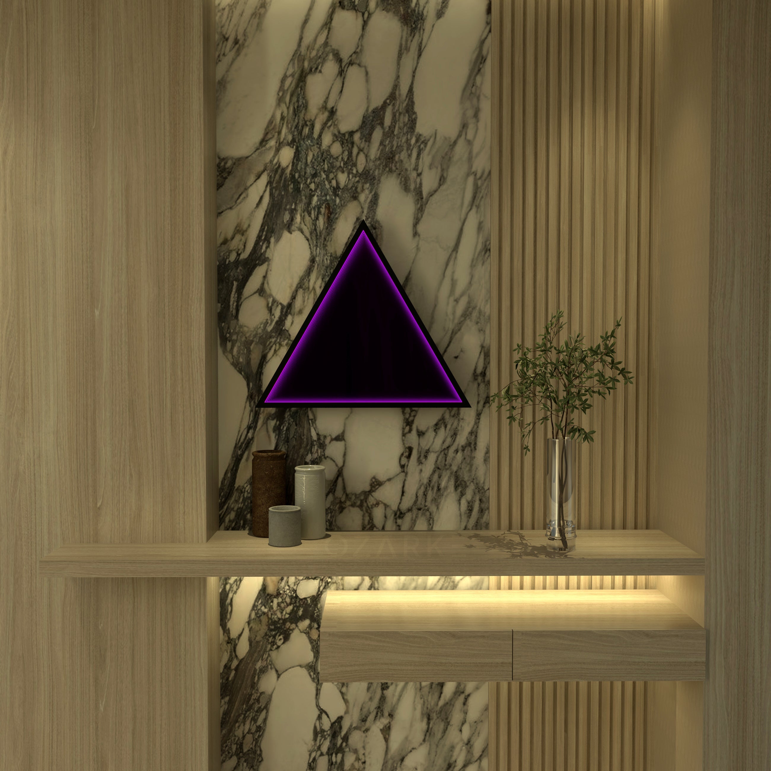 3D Triangle Mirror Light Ciel Home