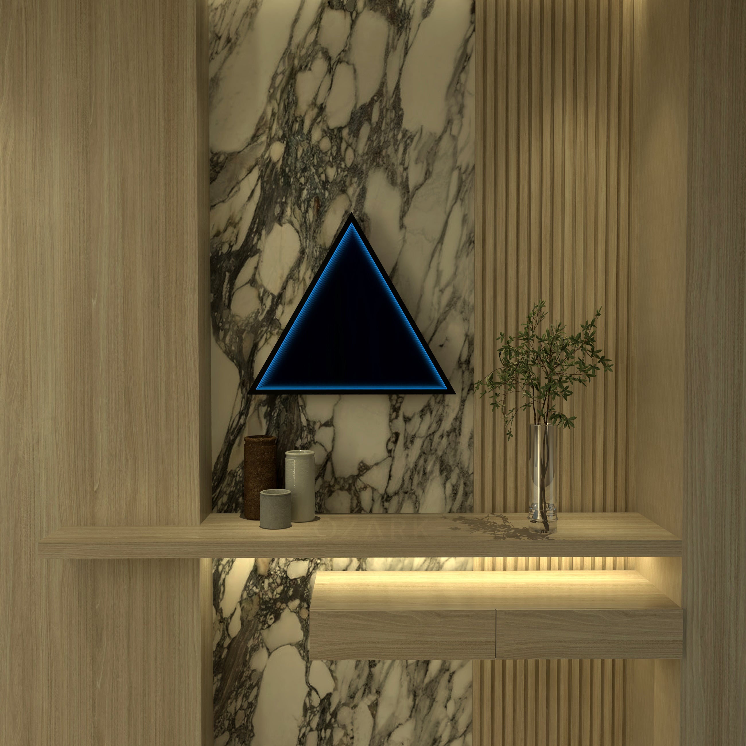 3D Triangle Mirror Light Ciel Home