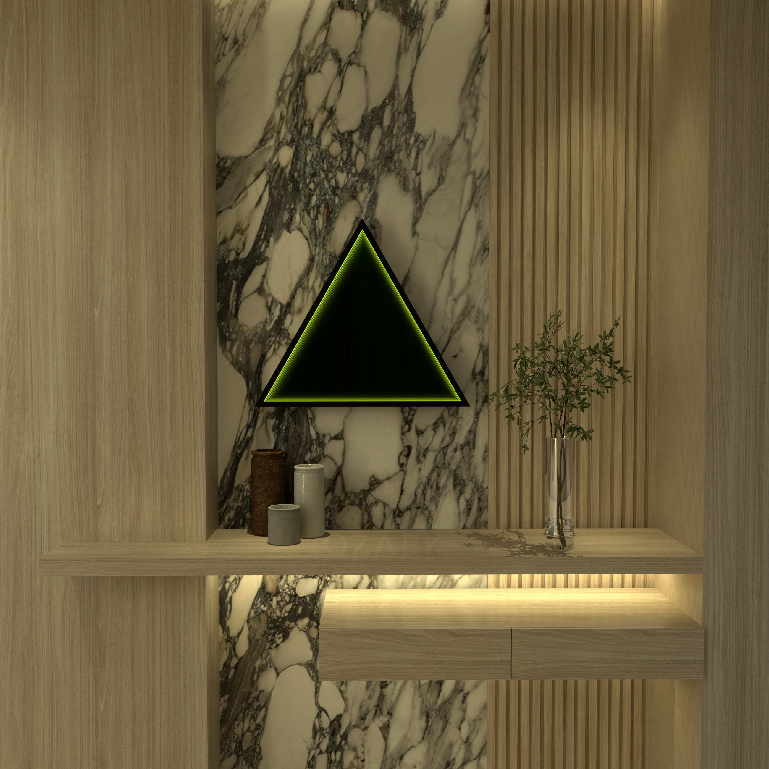 3D Triangle Mirror Light Ciel Home