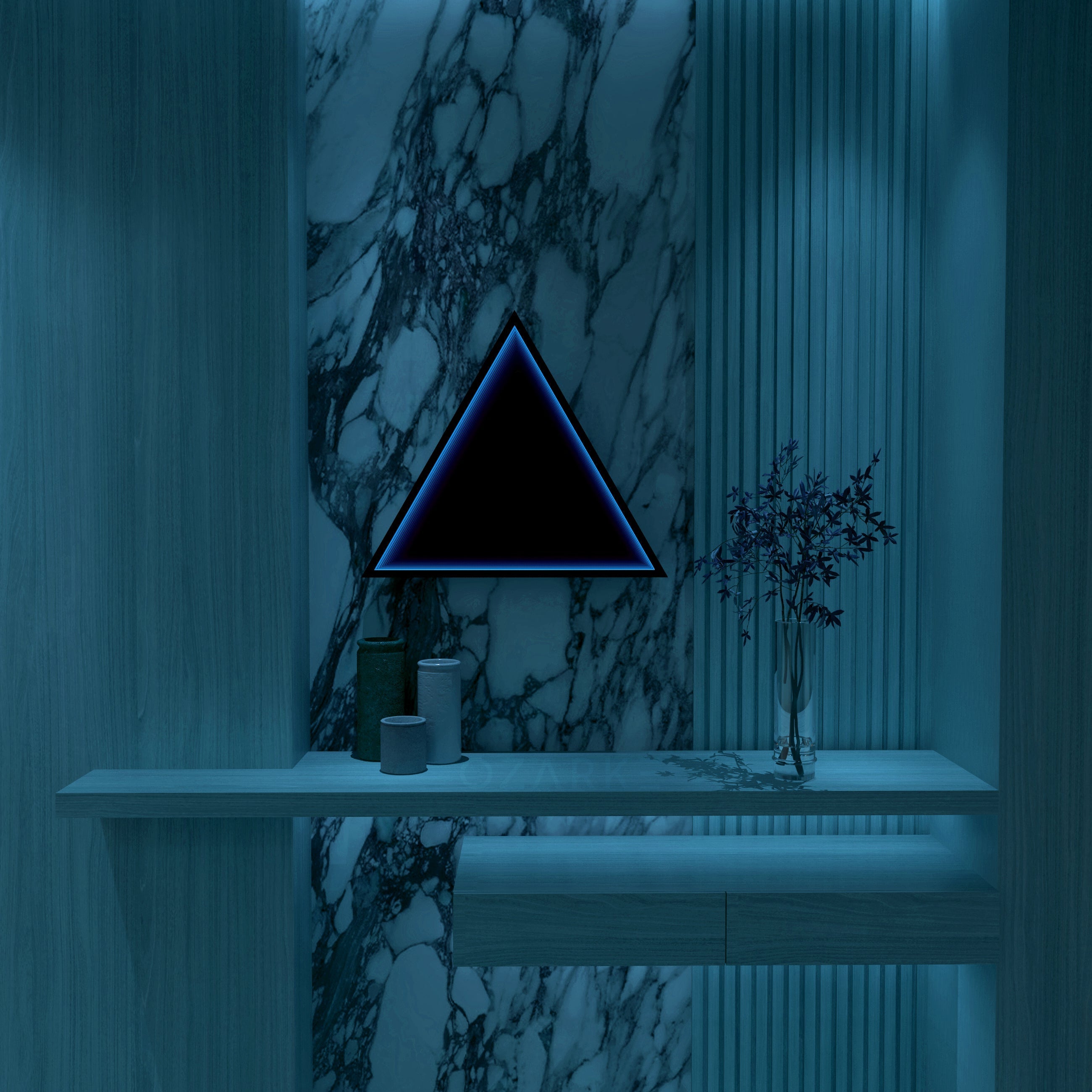 3D Triangle Mirror Light Ciel Home