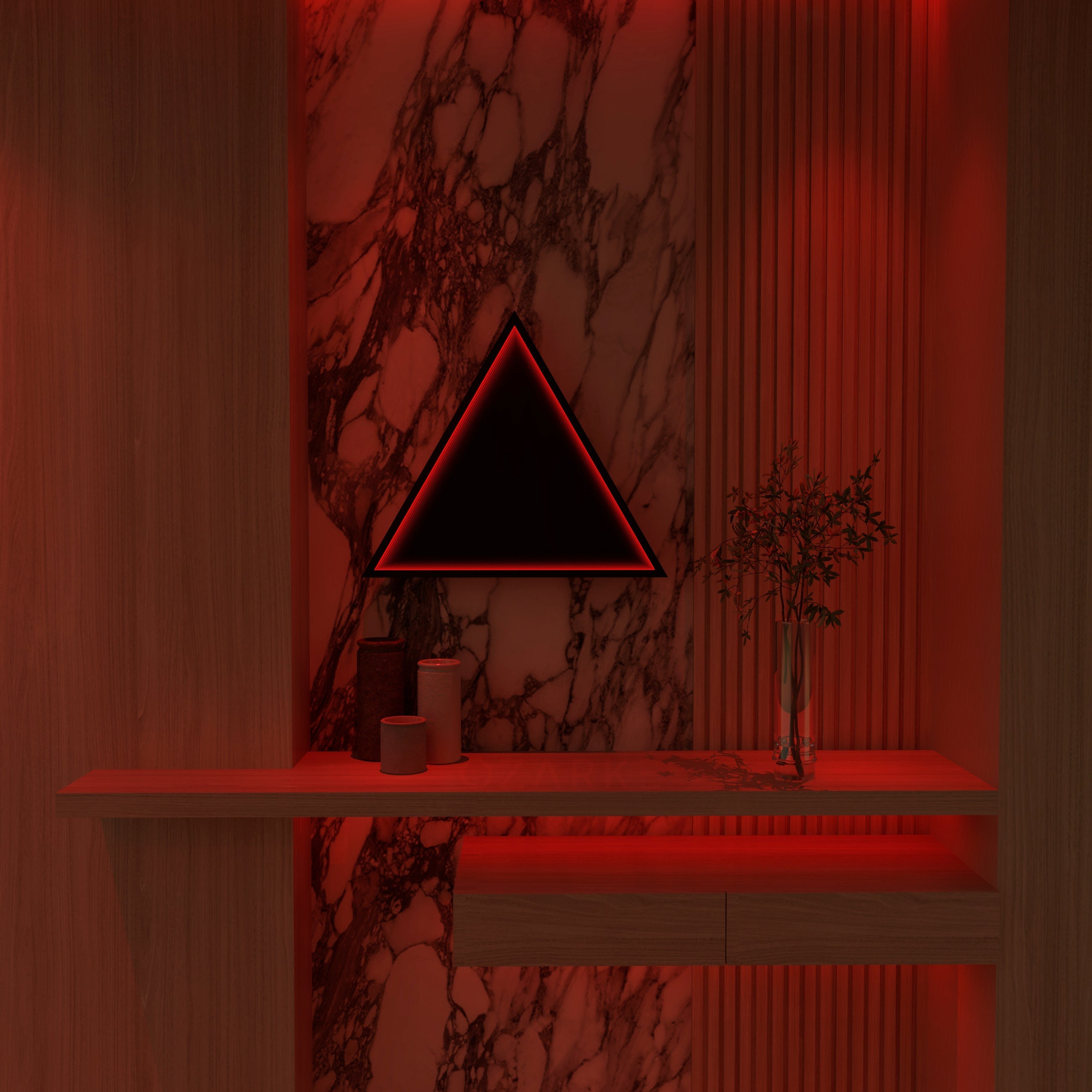 3D Triangle Mirror Light Ciel Home