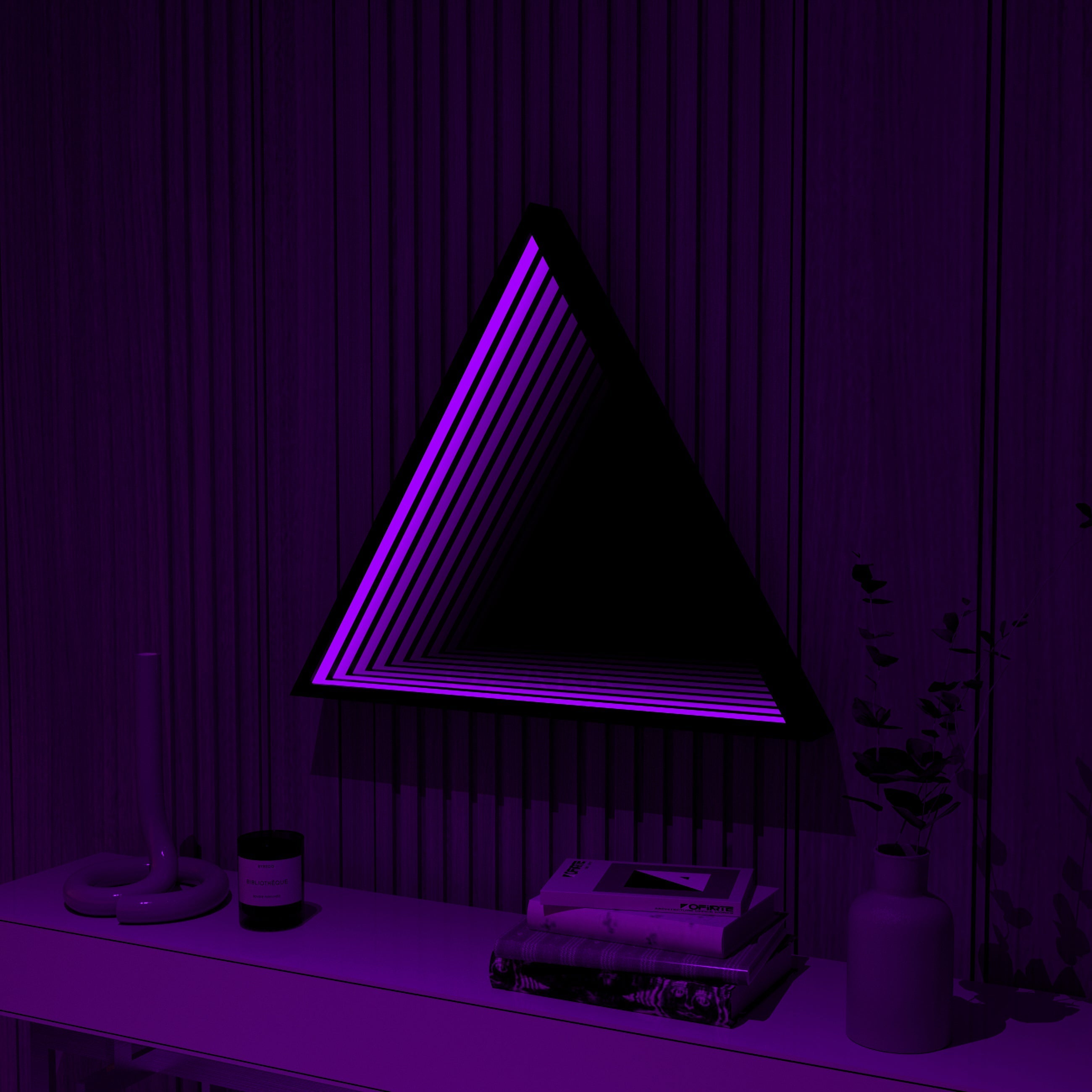 3D Triangle Mirror Light Ciel Home