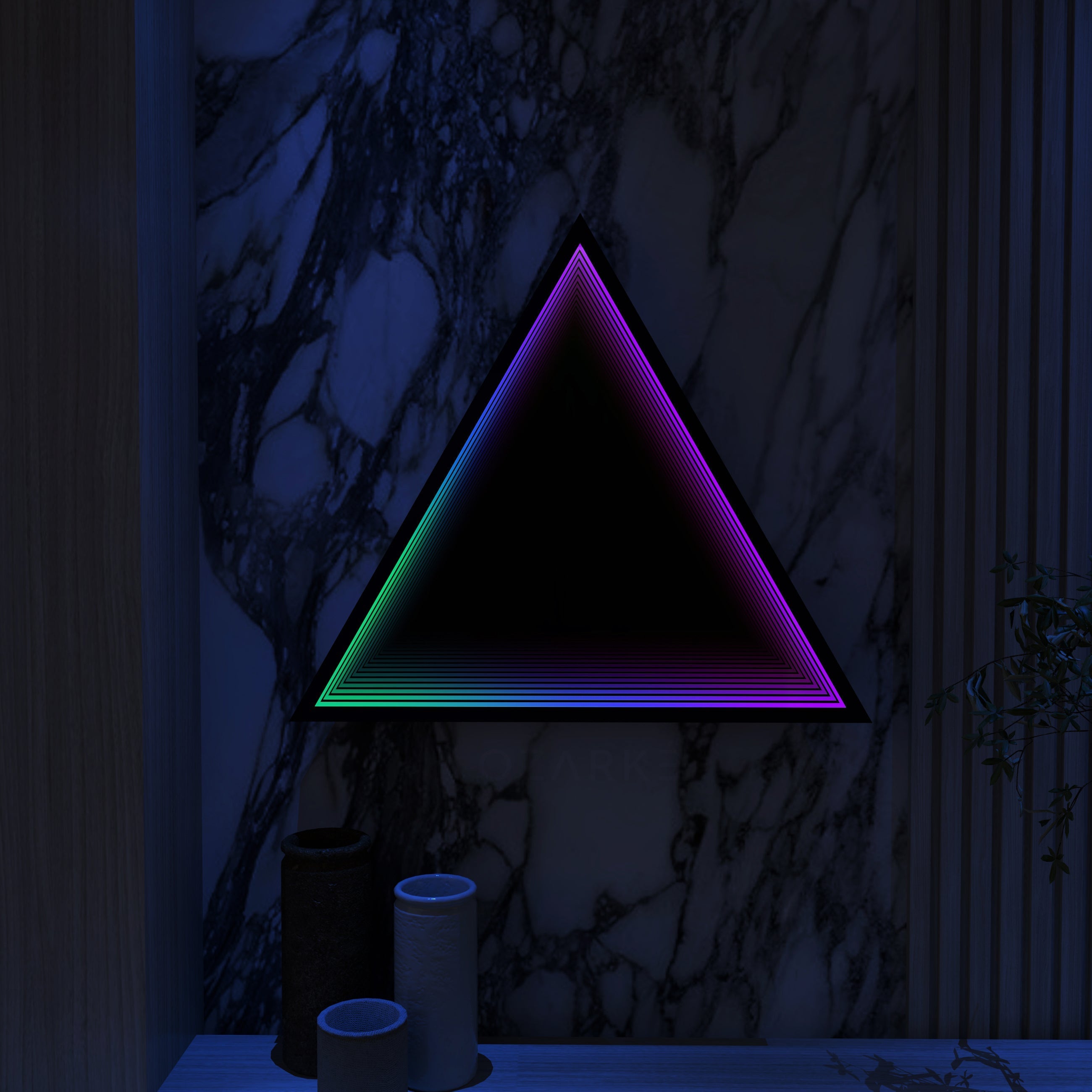 3D Triangle Mirror Light Ciel Home