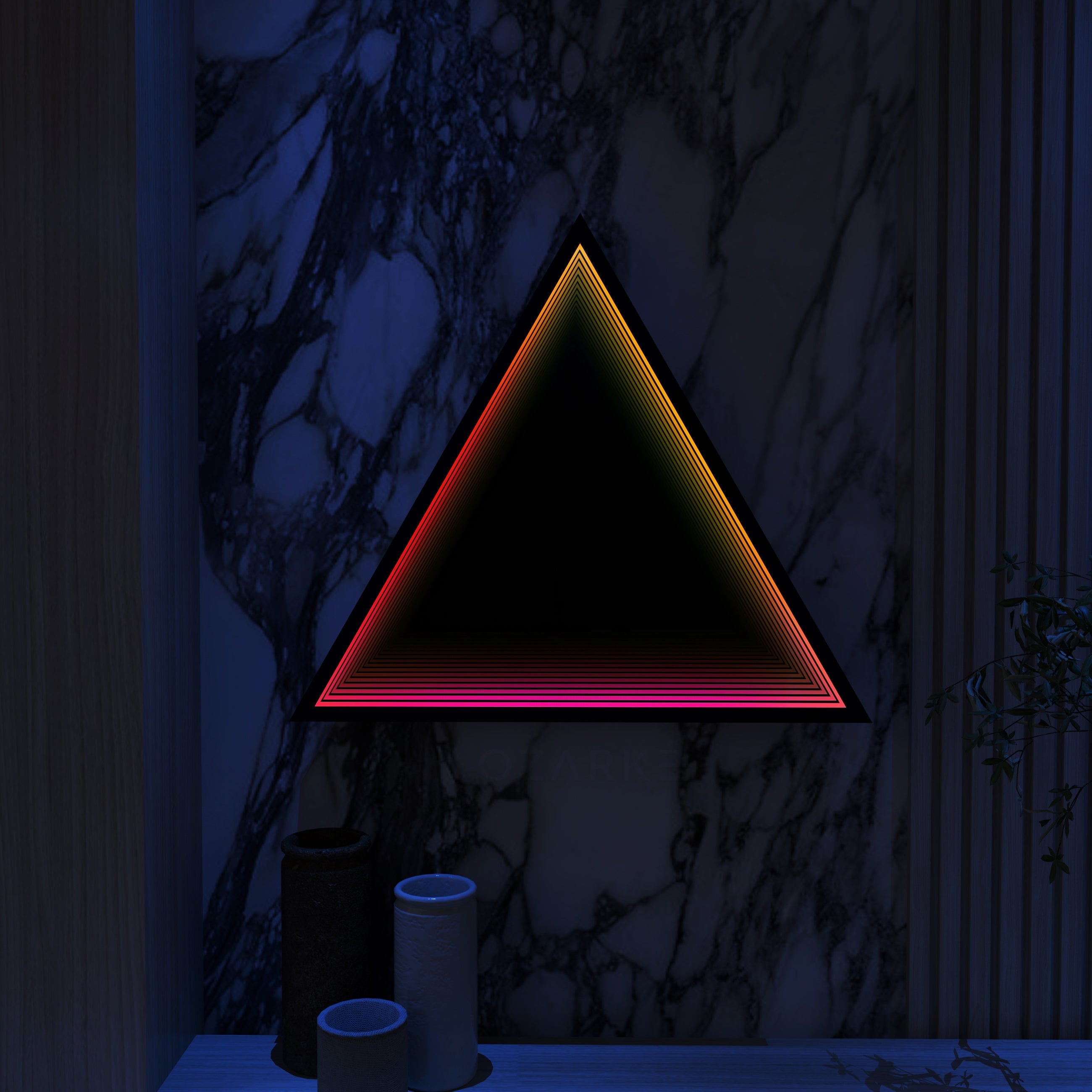 3D Triangle Mirror Light Ciel Home