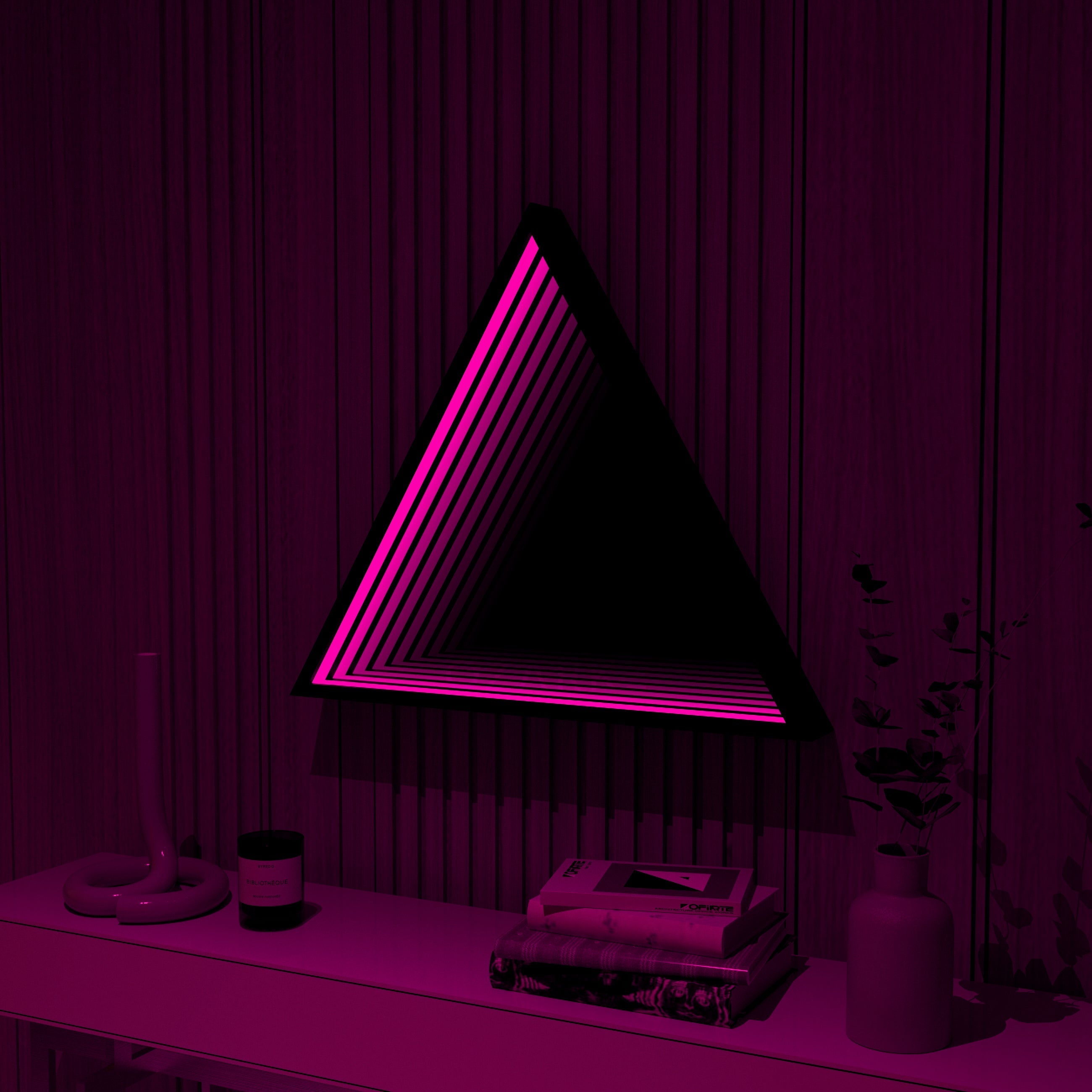 3D Triangle Mirror Light Ciel Home
