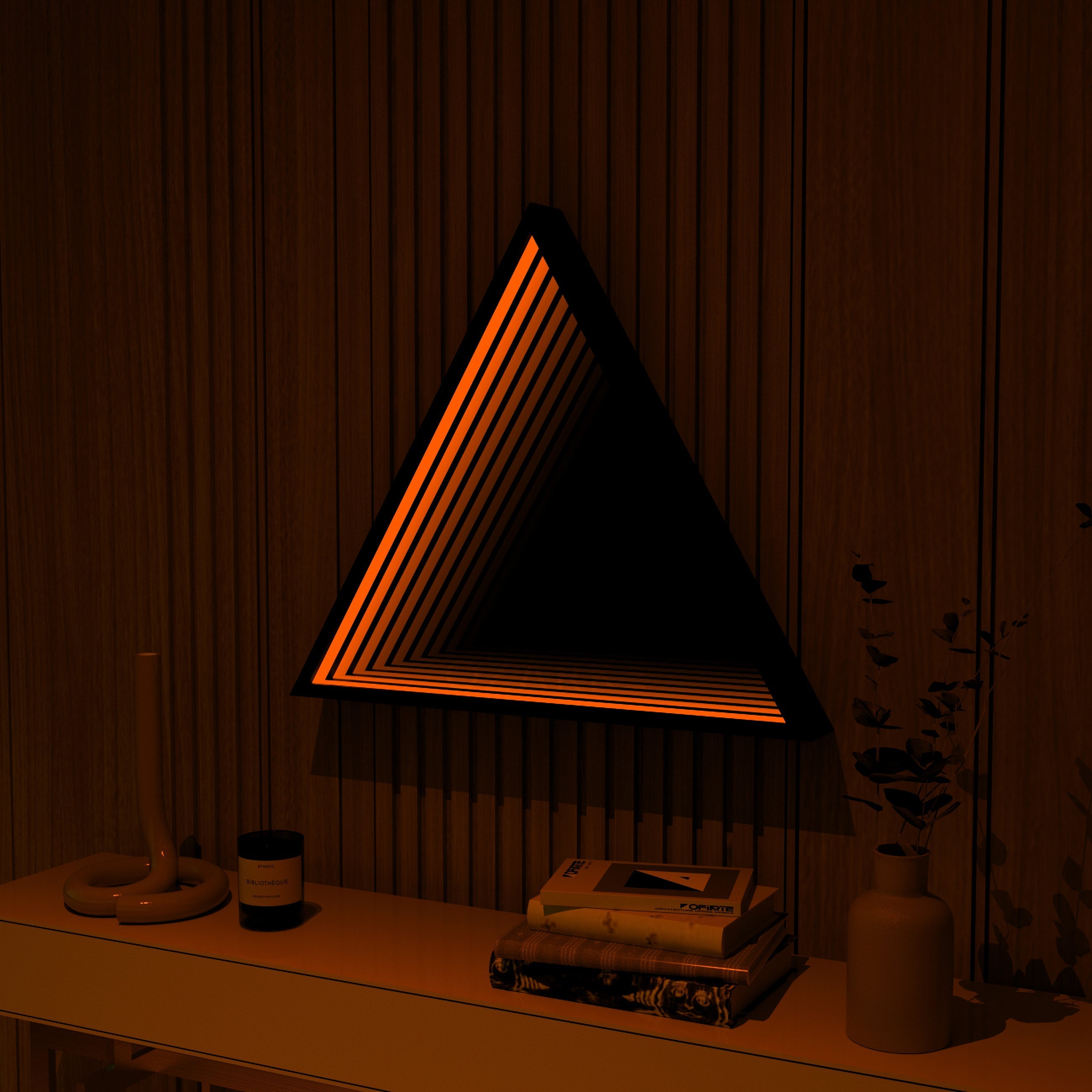 3D Triangle Mirror Light Ciel Home