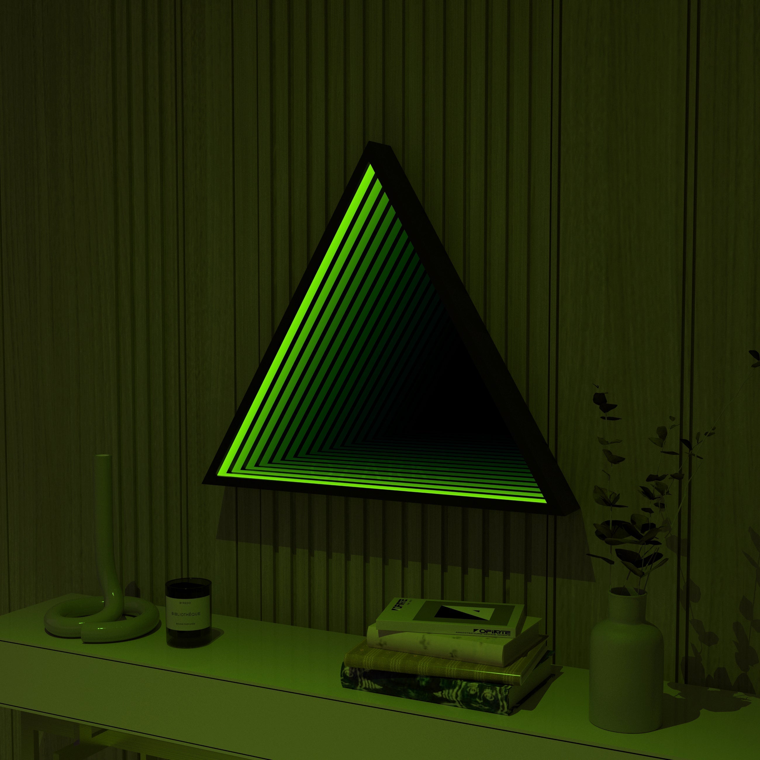 3D Triangle Mirror Light Ciel Home