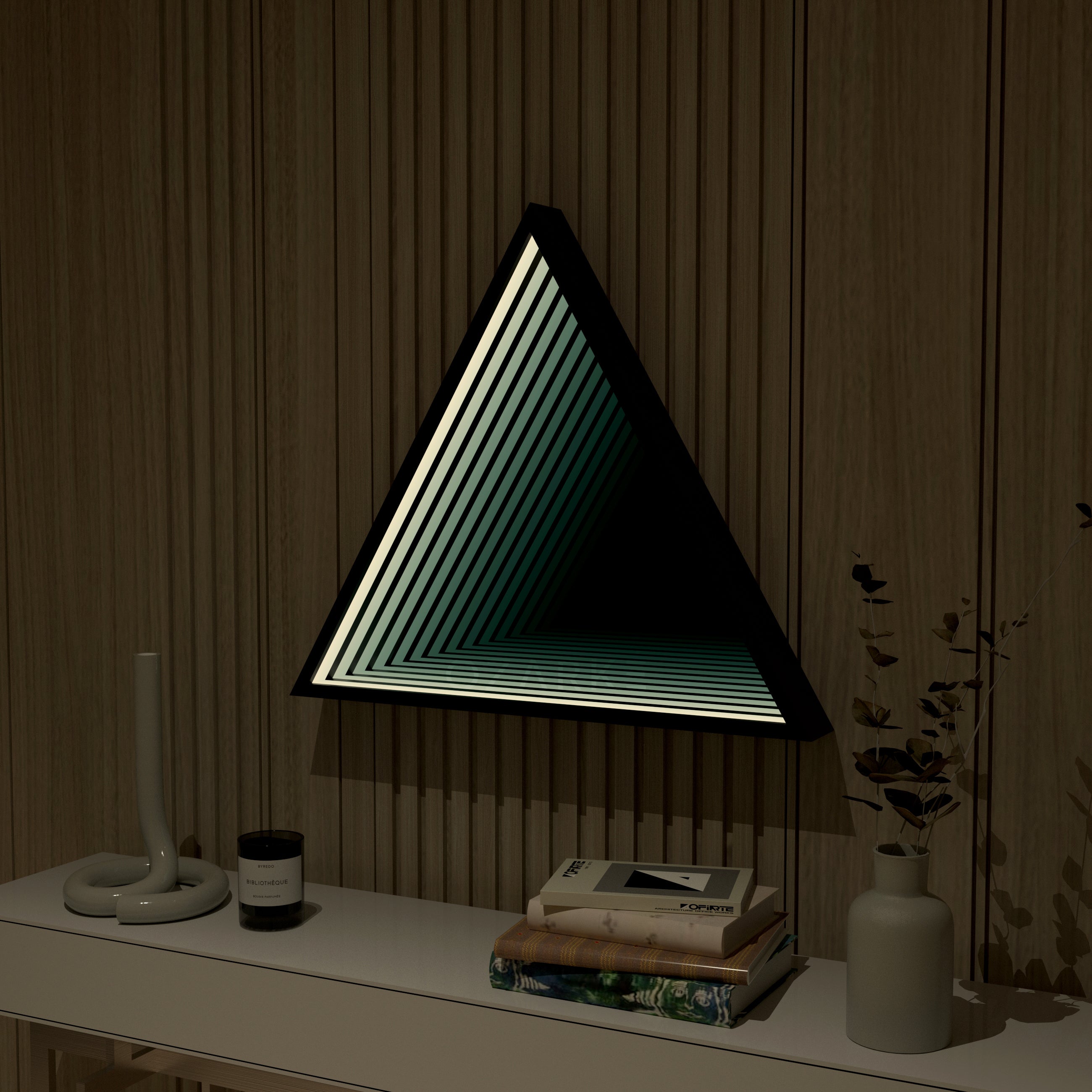 3D Triangle Mirror Light Ciel Home