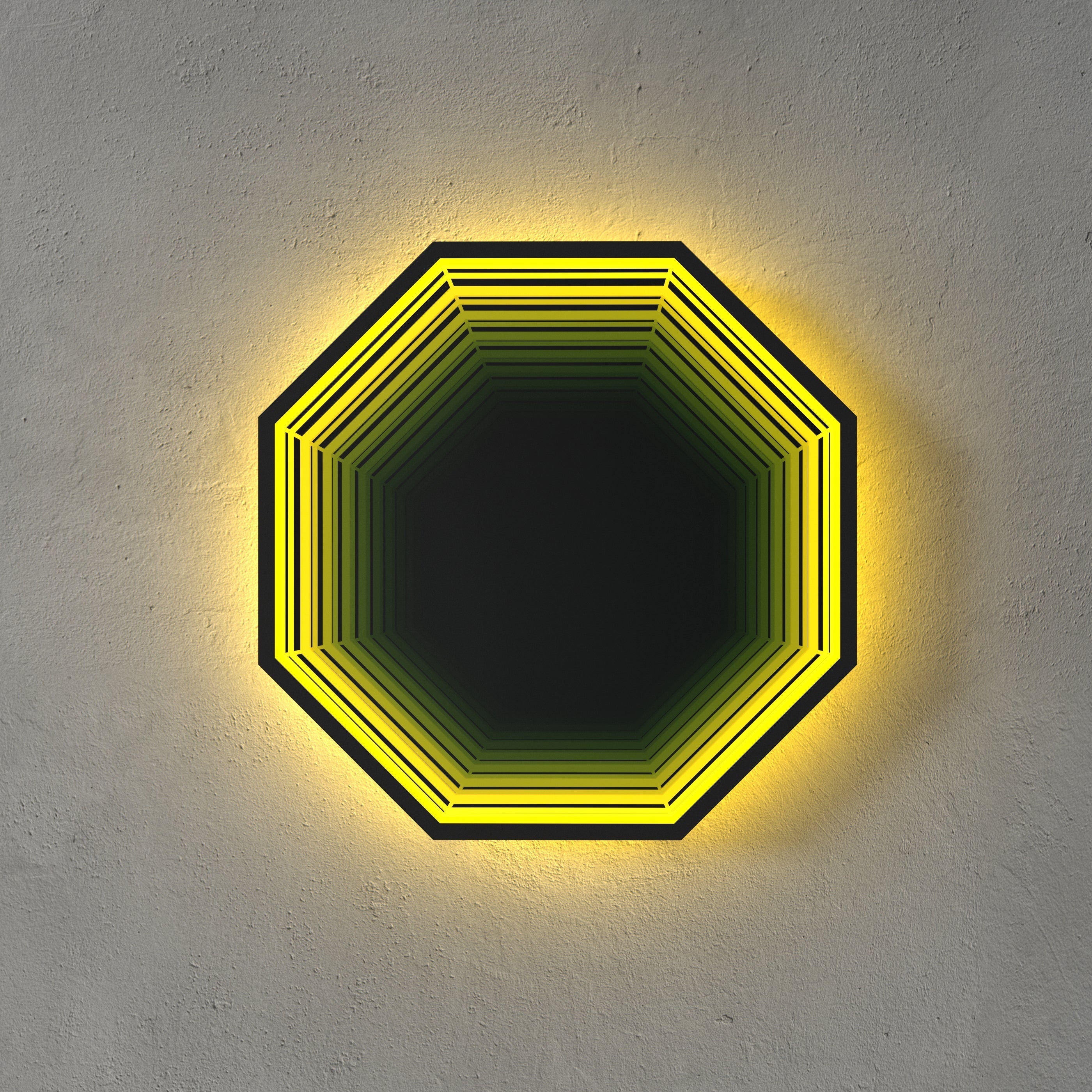 3D Octagon Mirror Light Ciel Home