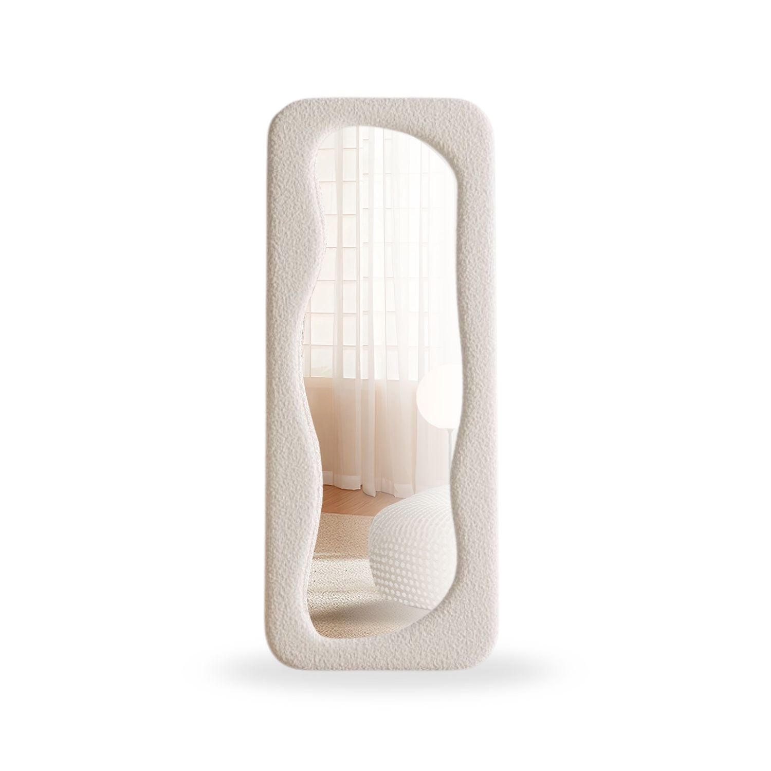 Full-Length Bouclé Style Mirror 180x80 cm Ciel Home