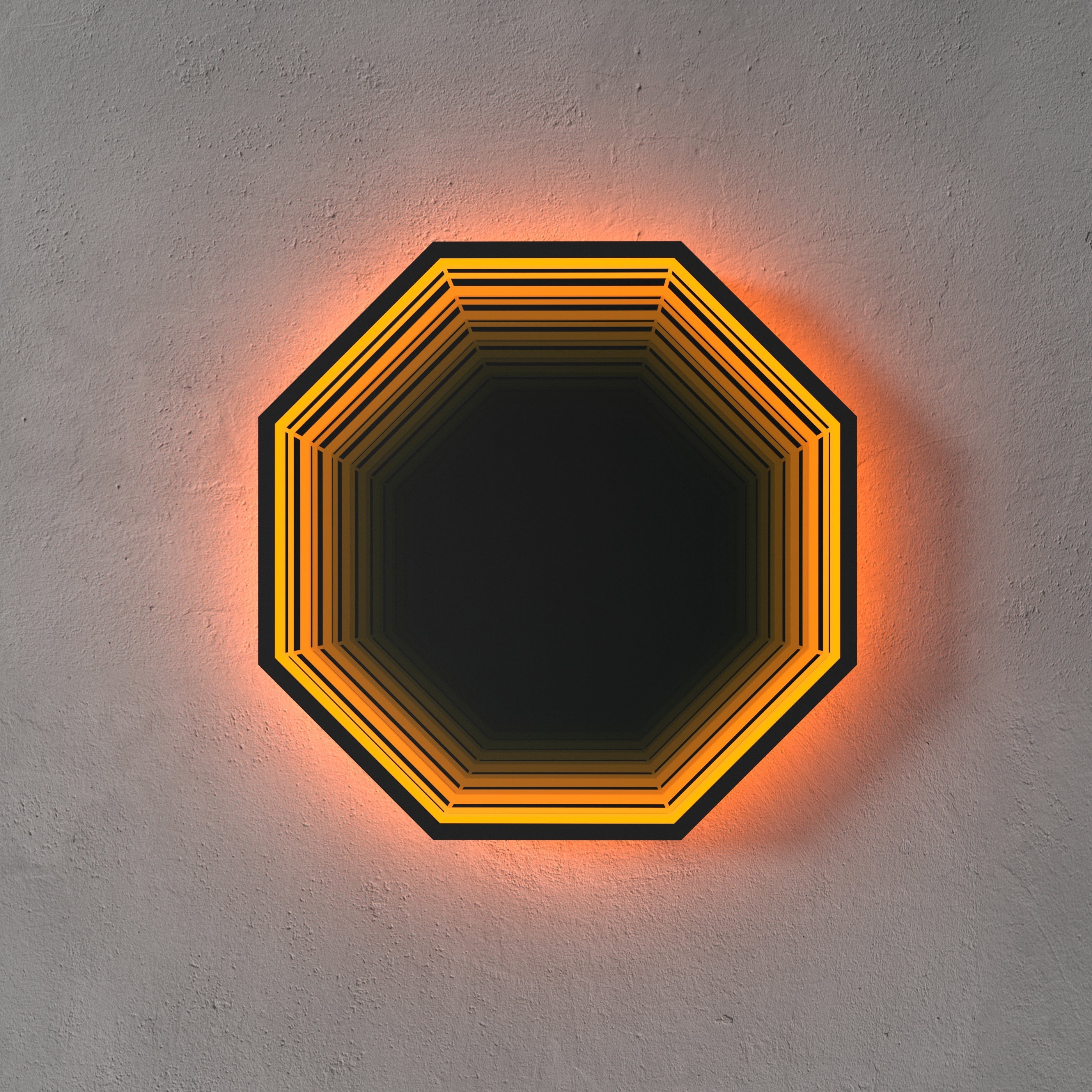 3D Octagon Mirror Light Ciel Home