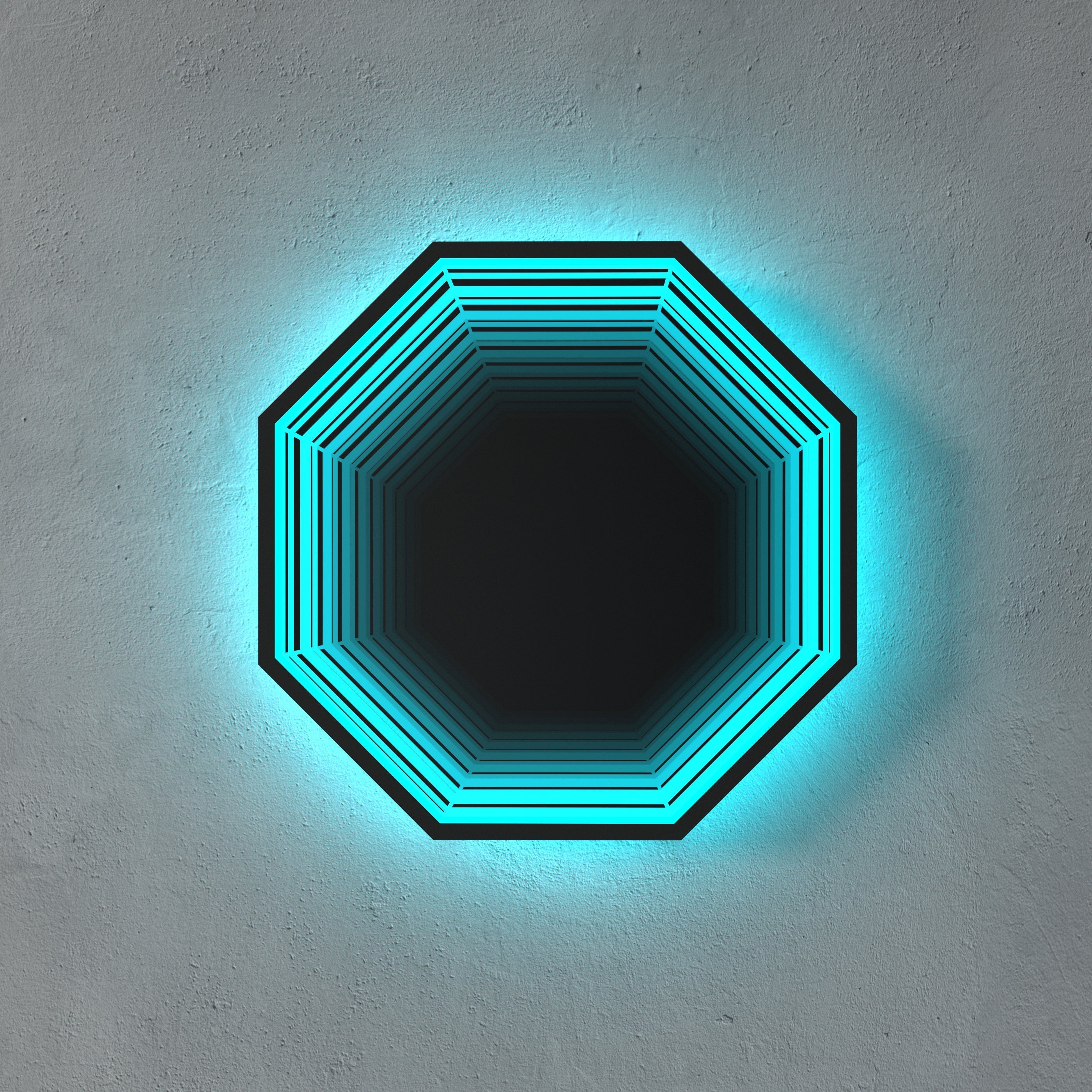 3D Octagon Mirror Light Ciel Home