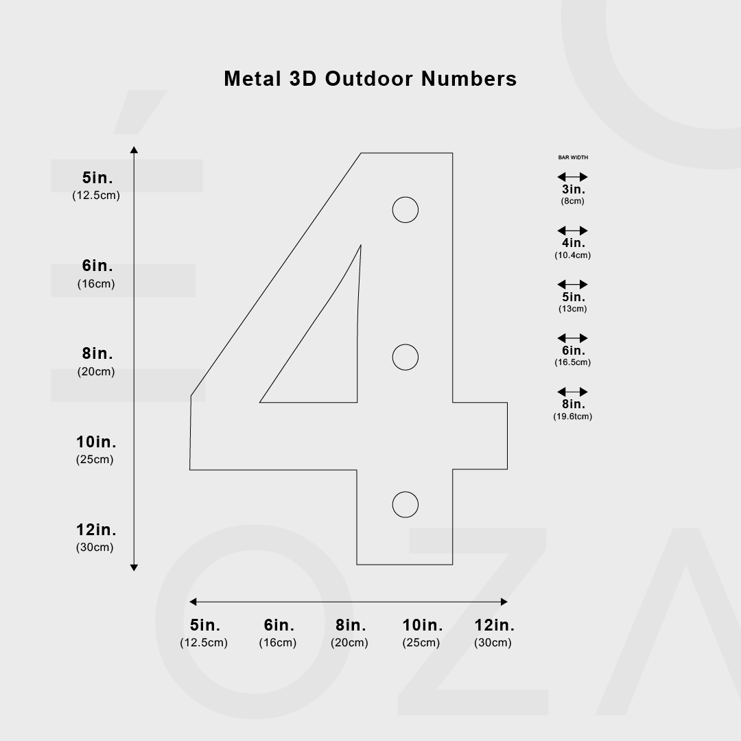 Metal 3D Outdoor Numbers Ciel Home