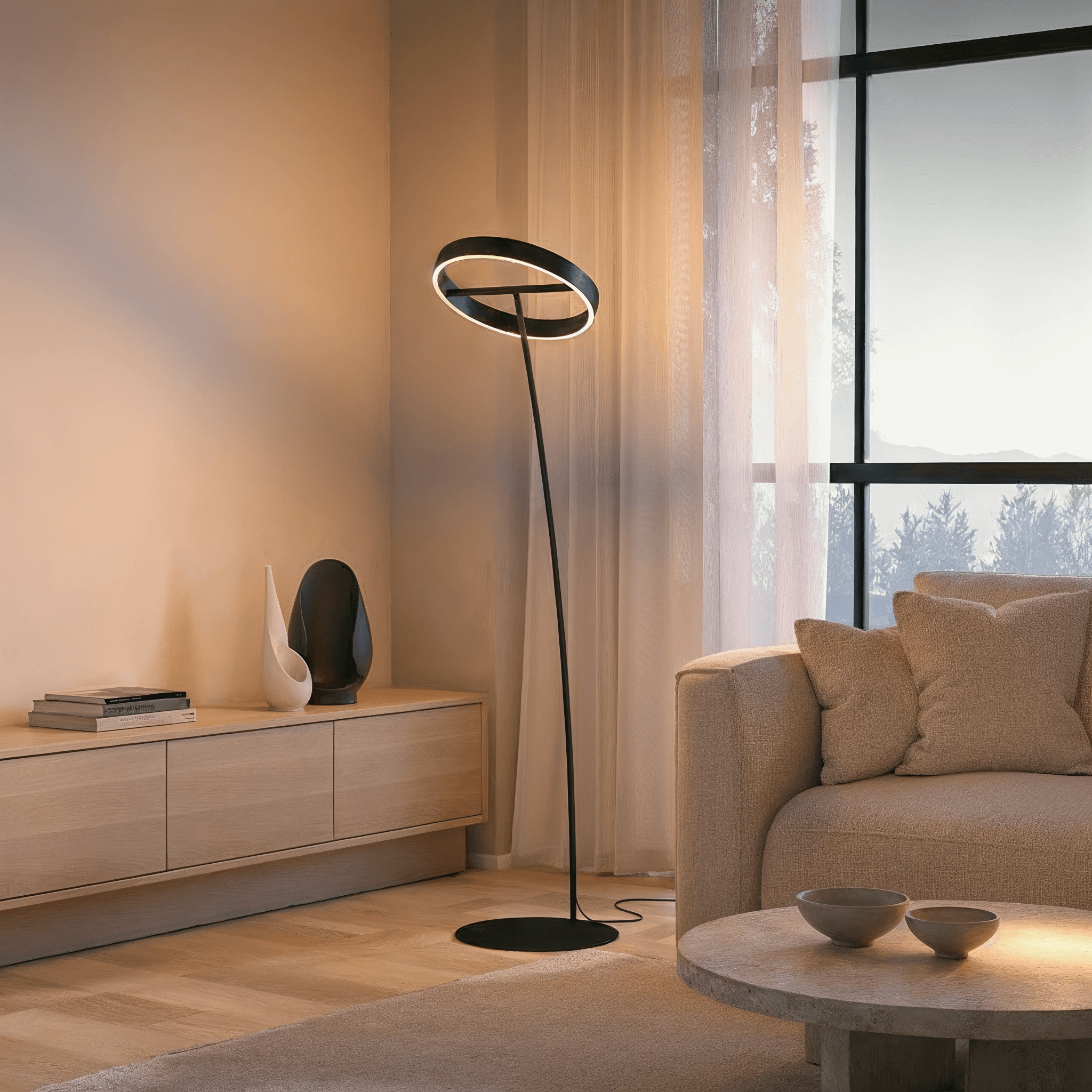 Sola Black Floor Lamp | Modern, Dimmable LED with Adjustable Color Temperature 0
