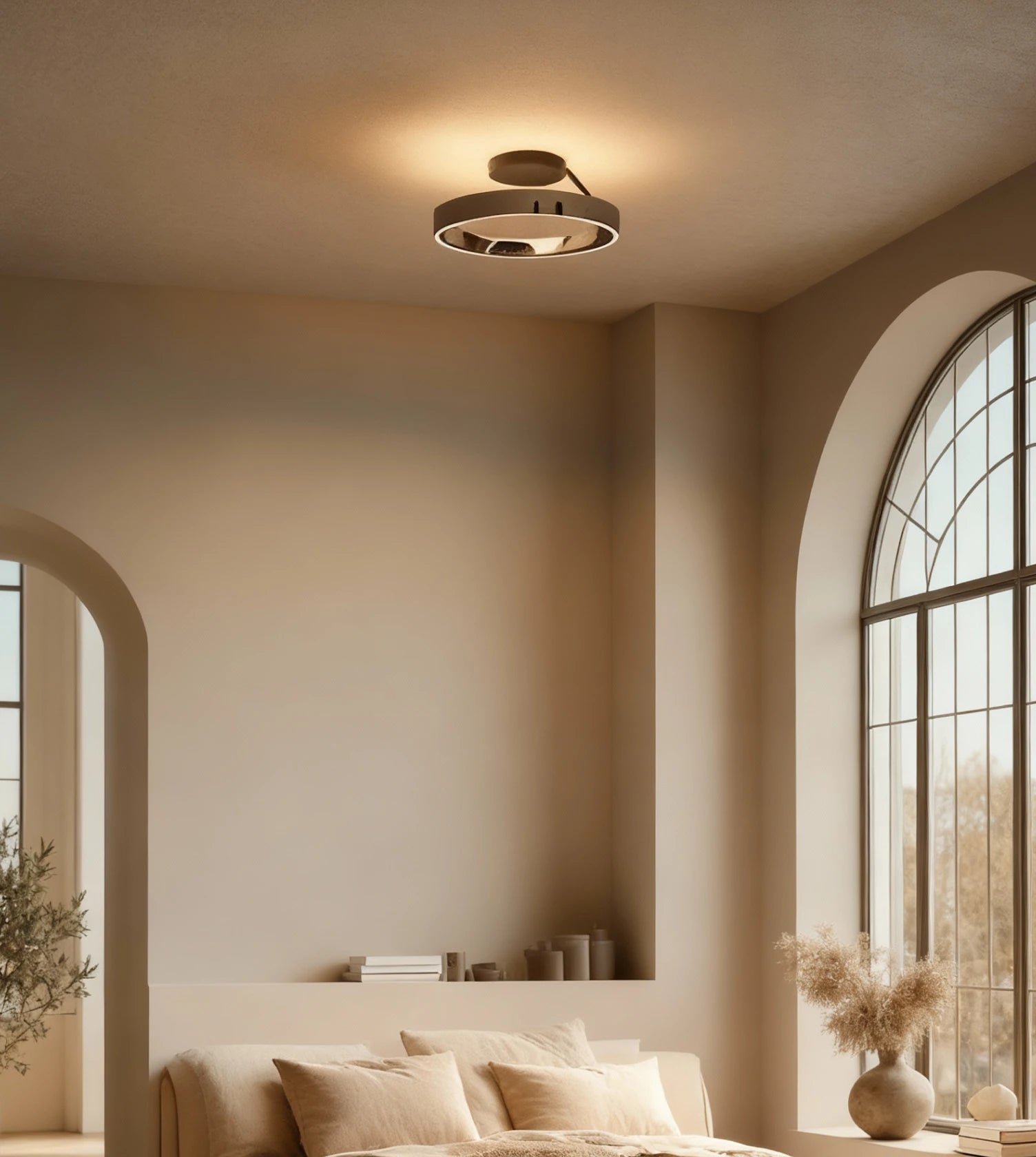 Soleil Flush Mount Ceiling Light | Dimmable Aluminum Fixture 0