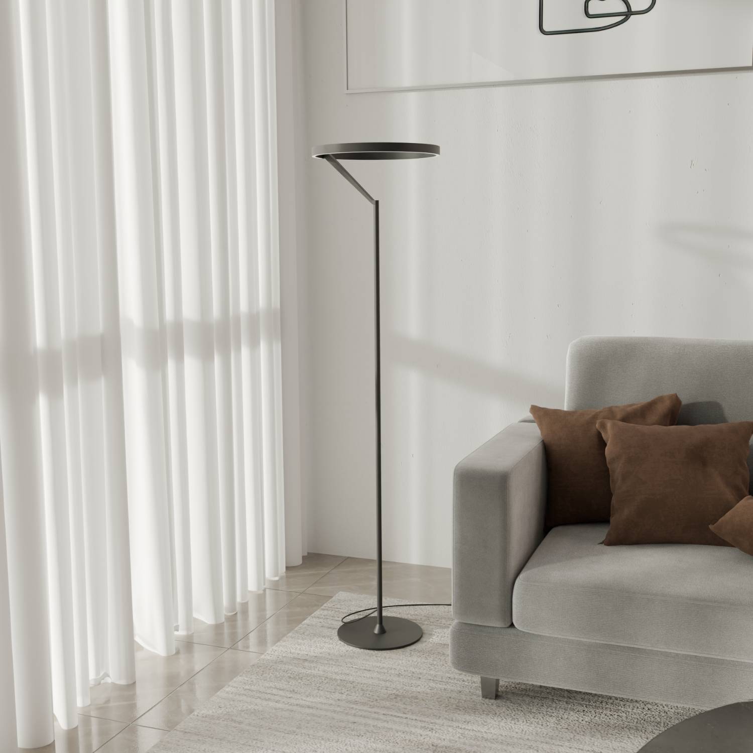 Floor Lamp | Modern Minimalist Design, Adjustable Light Ring, Smart Home Lighting Ciel Home