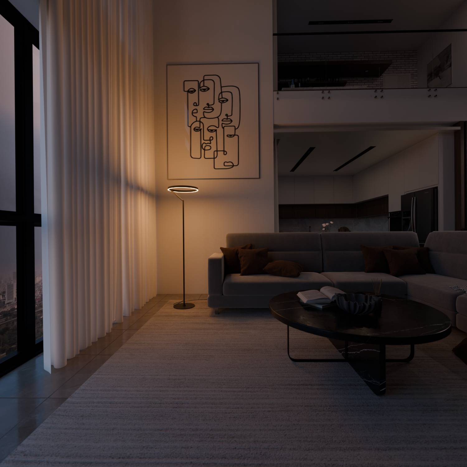 Floor Lamp | Modern Minimalist Design, Adjustable Light Ring, Smart Home Lighting Ciel Home