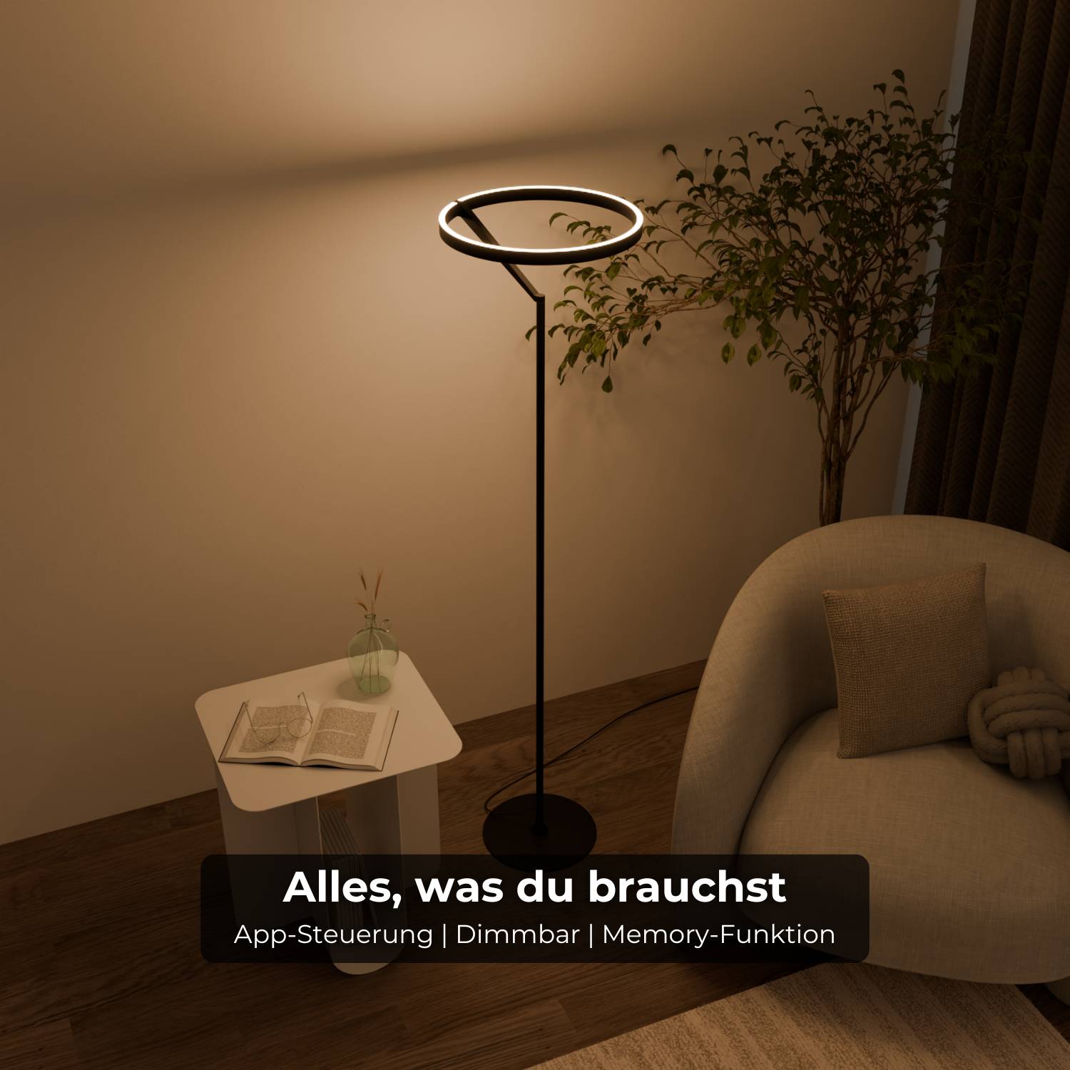 Floor Lamp | Modern Minimalist Design, Adjustable Light Ring, Smart Home Lighting Ciel Home